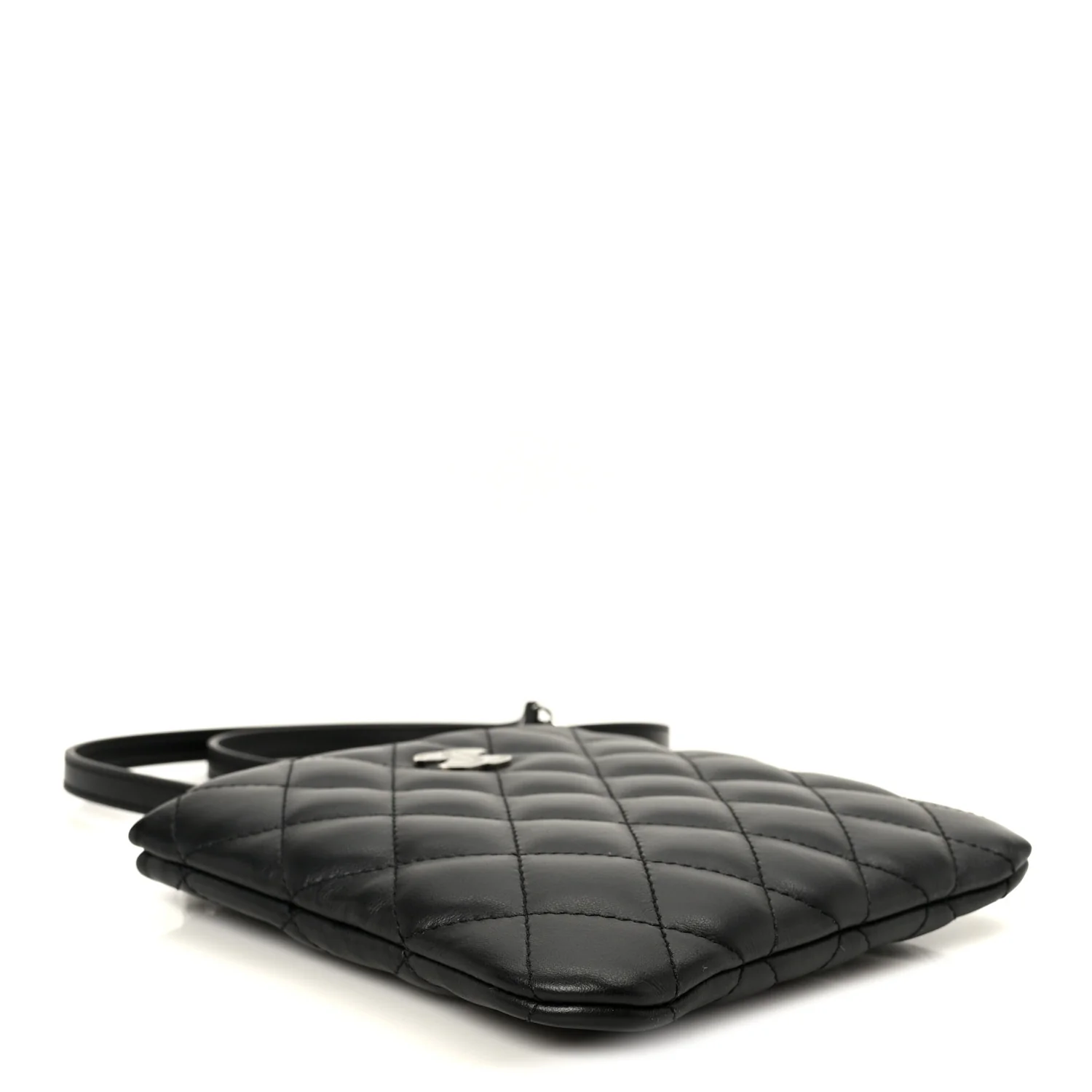 Lambskin Quilted Uniform Crossbody Bag Black - Image 4