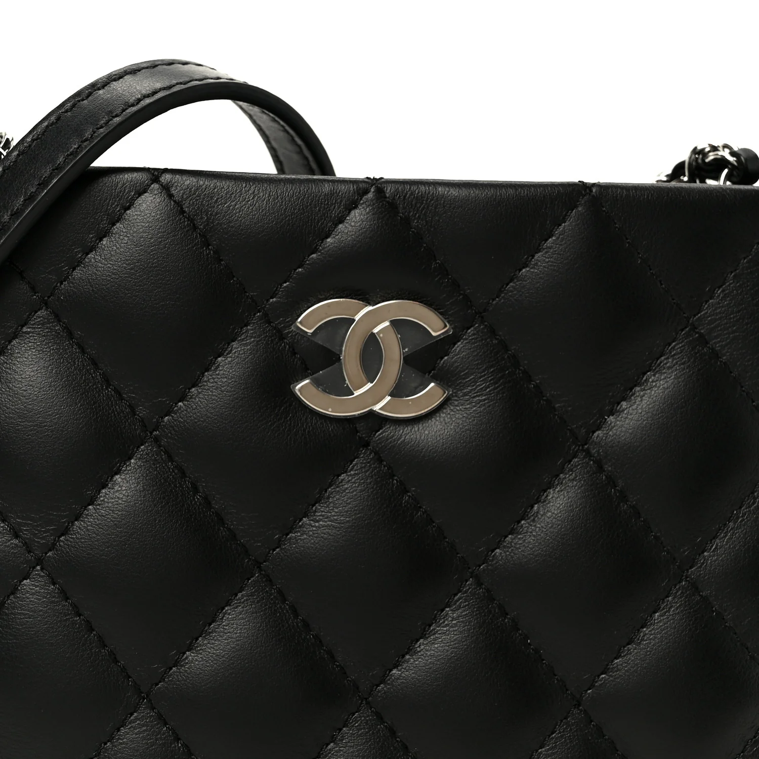 Lambskin Quilted Uniform Crossbody Bag Black - Image 8