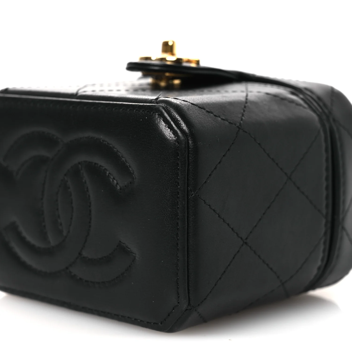 Lambskin Quilted Vanity Clutch With Chain Black - Image 10