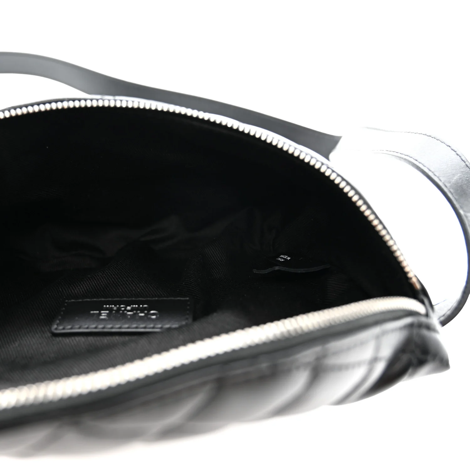 Lambskin Quilted Waist Belt Bag Black - Image 5