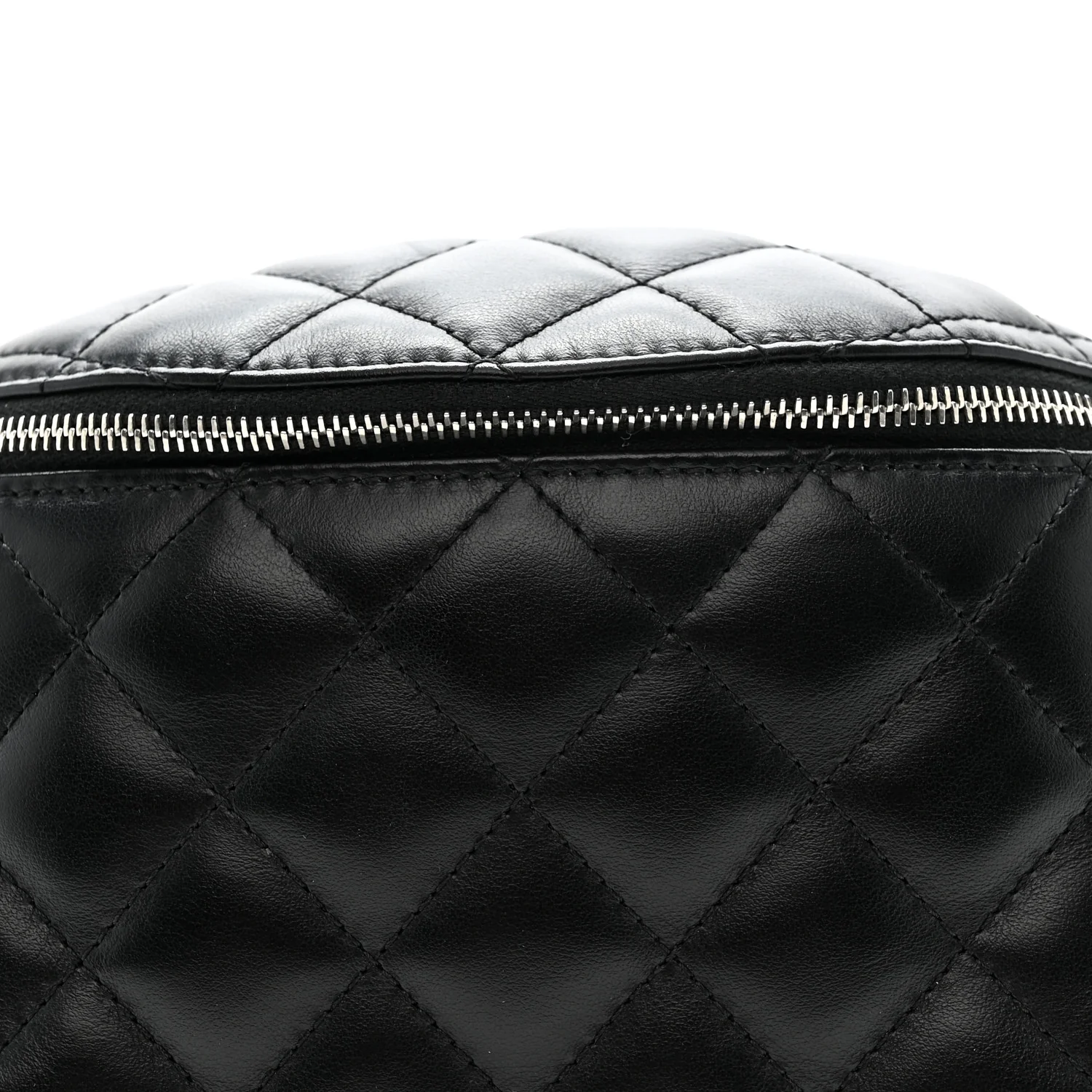 Lambskin Quilted Waist Belt Bag Black - Image 8