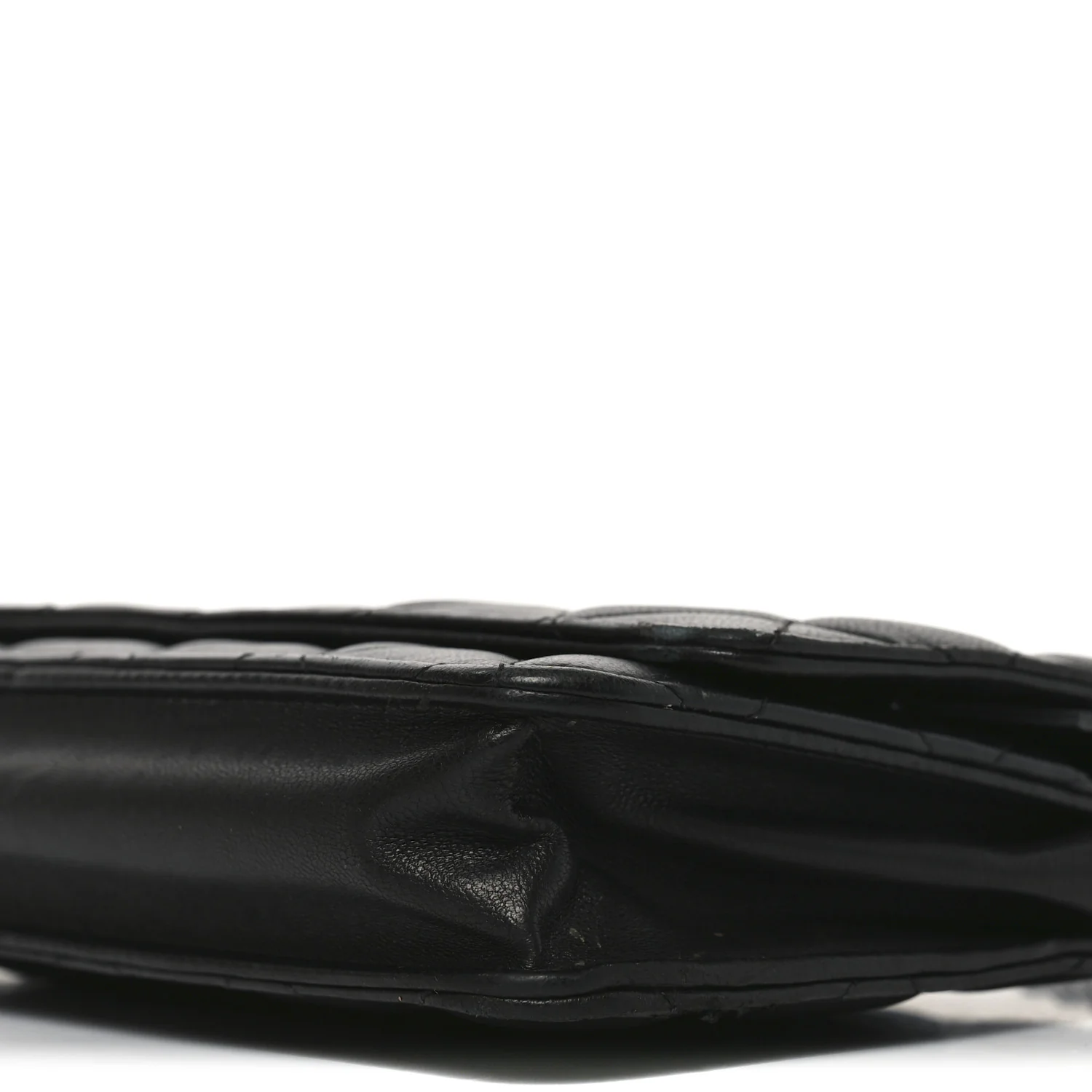 Lambskin Quilted Wallet On Chain WOC Black - Image 11