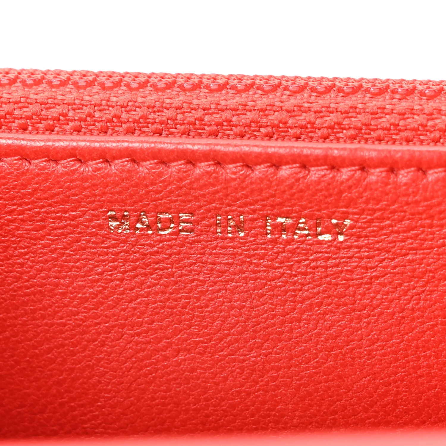 Lambskin Quilted Wallet On Chain WOC Red - Image 6