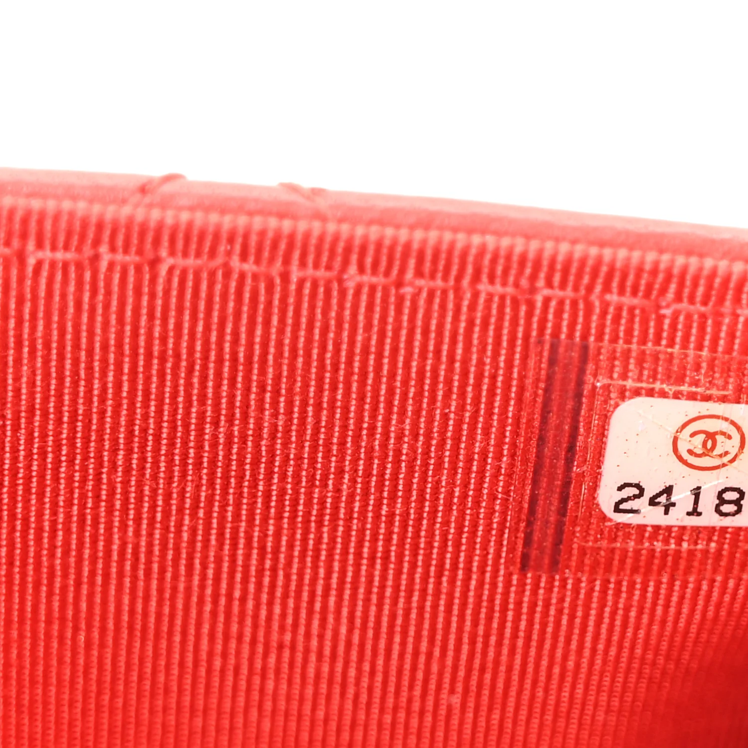 Lambskin Quilted Wallet On Chain WOC Red - Image 7