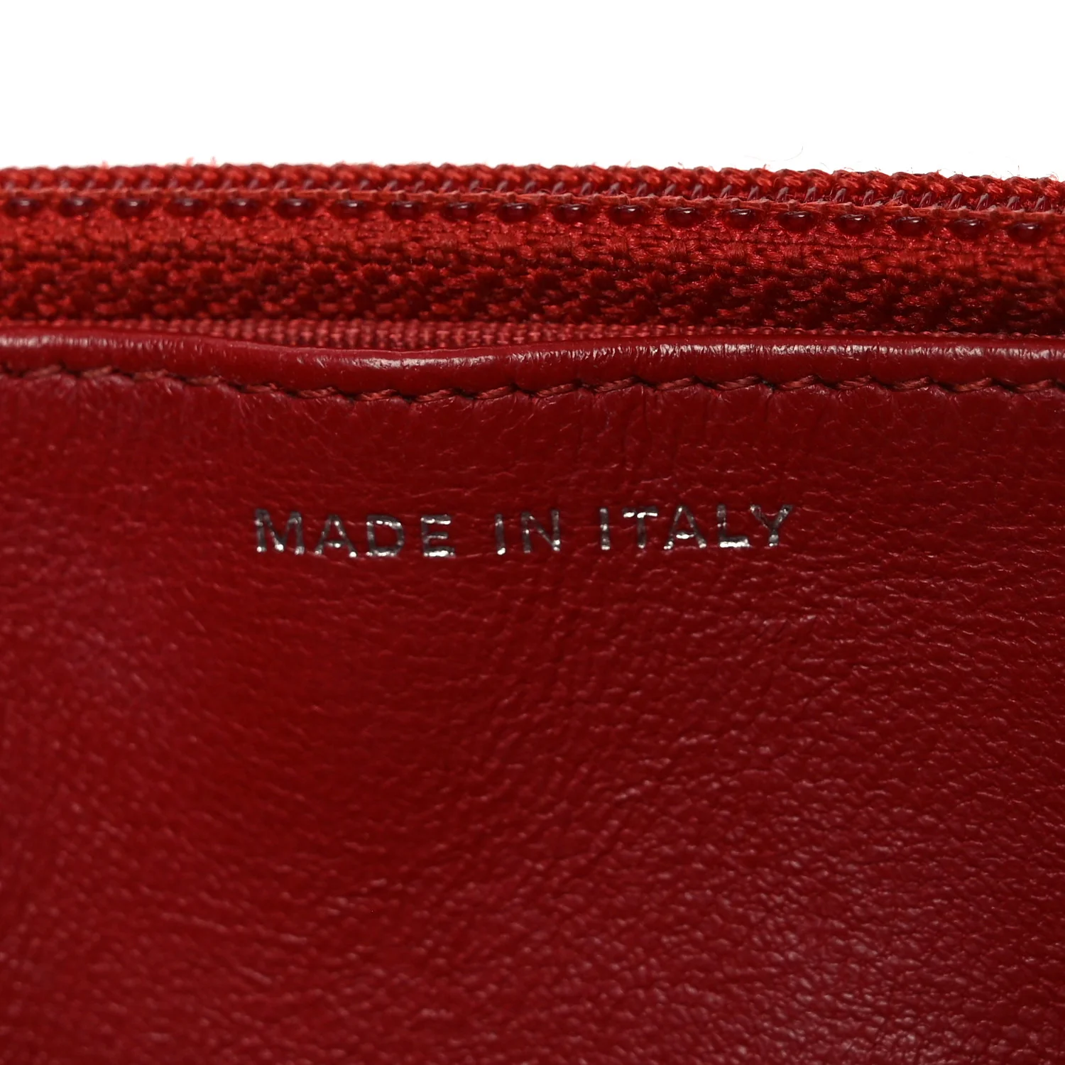 Lambskin Quilted Wallet On Chain WOC Red - Image 6