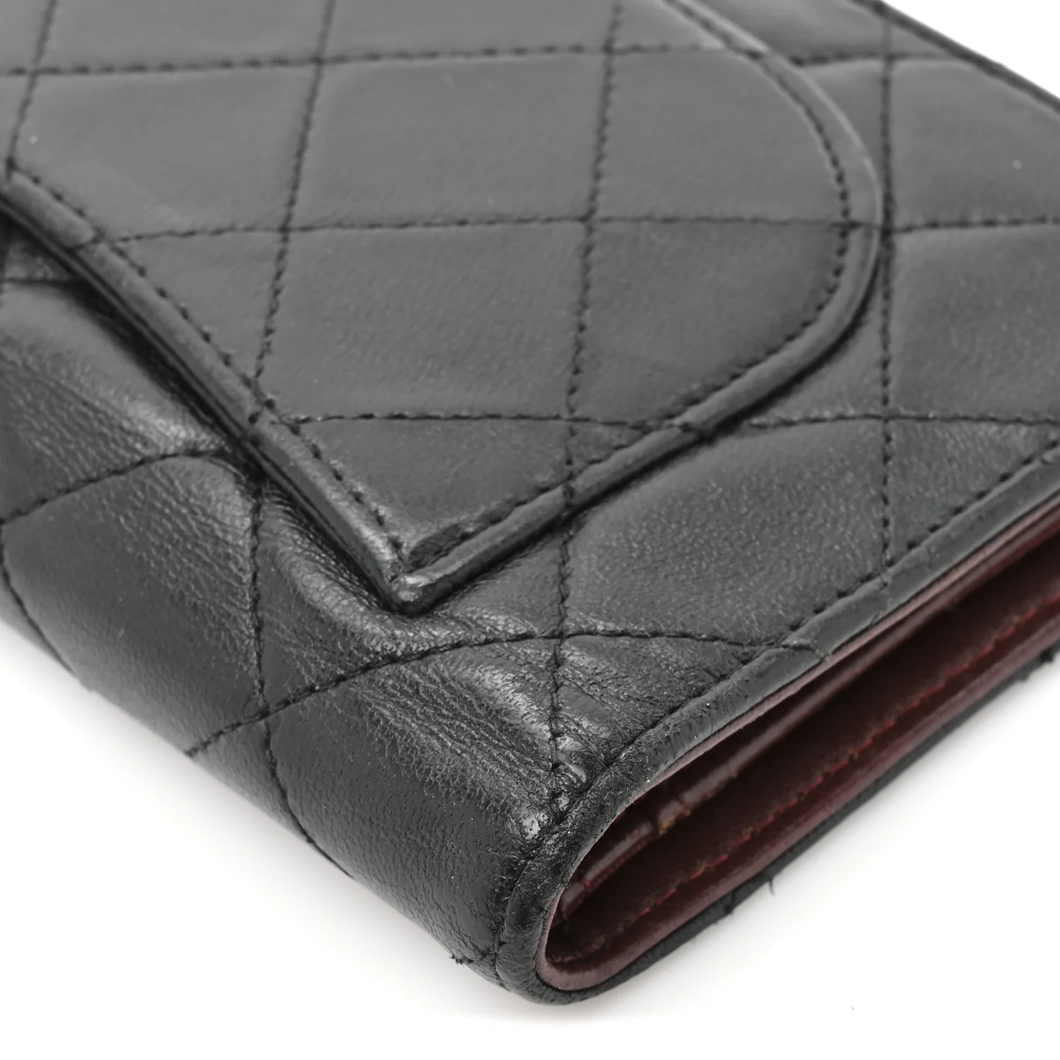 Lambskin Quilted Yen Wallet Black - Image 13