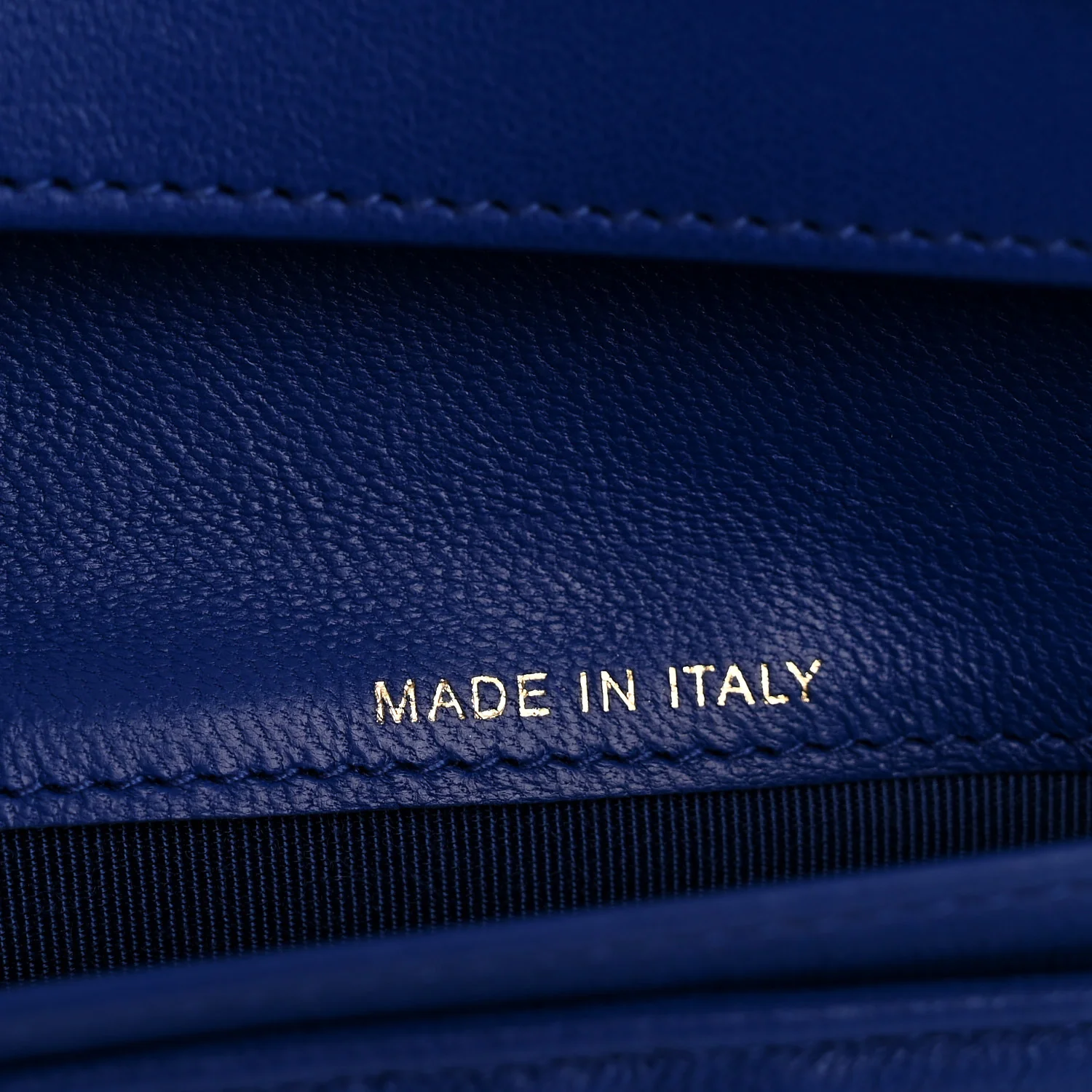 Lambskin Quilted Yen Wallet Blue - Image 7