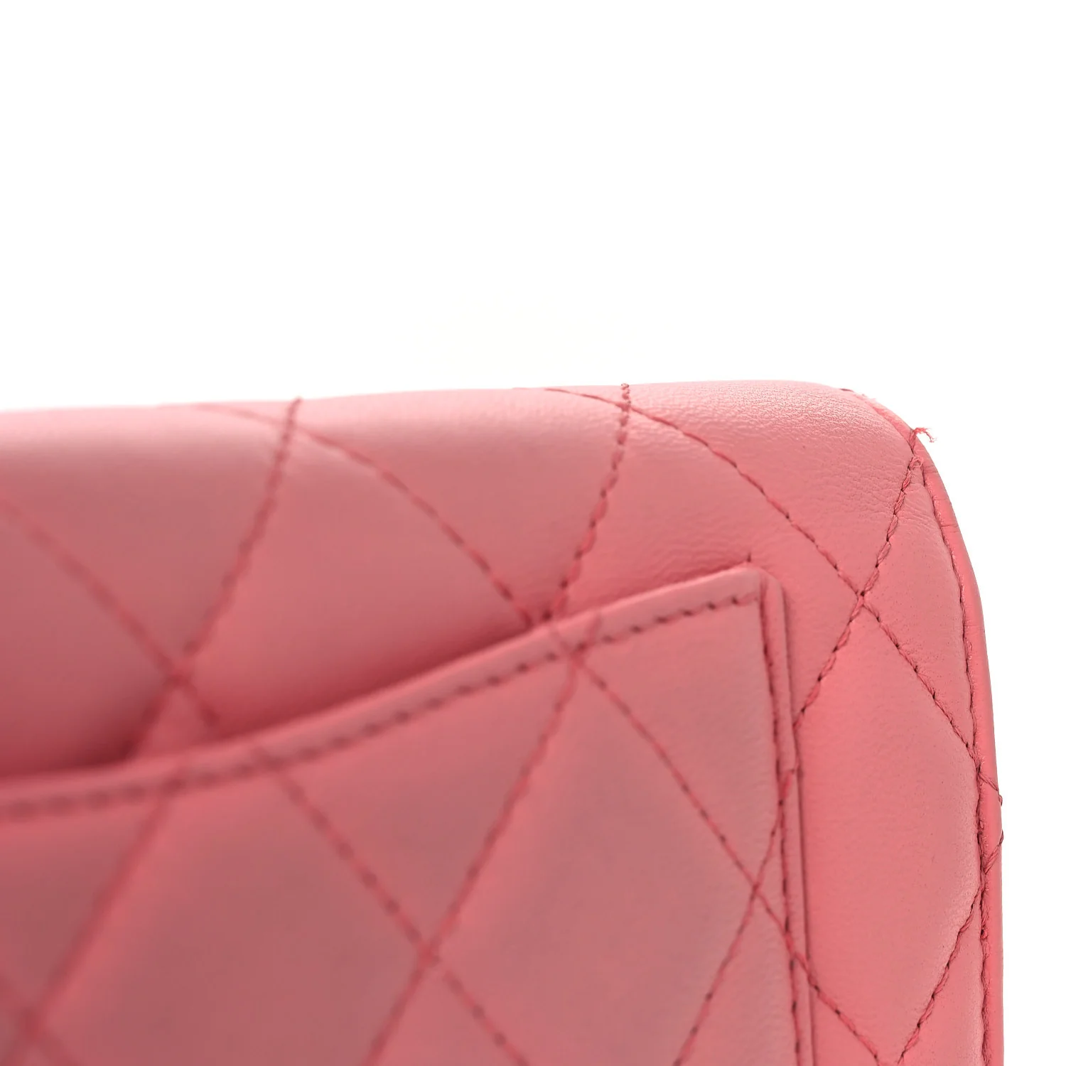 Lambskin Quilted Yen Wallet Pink - Image 9