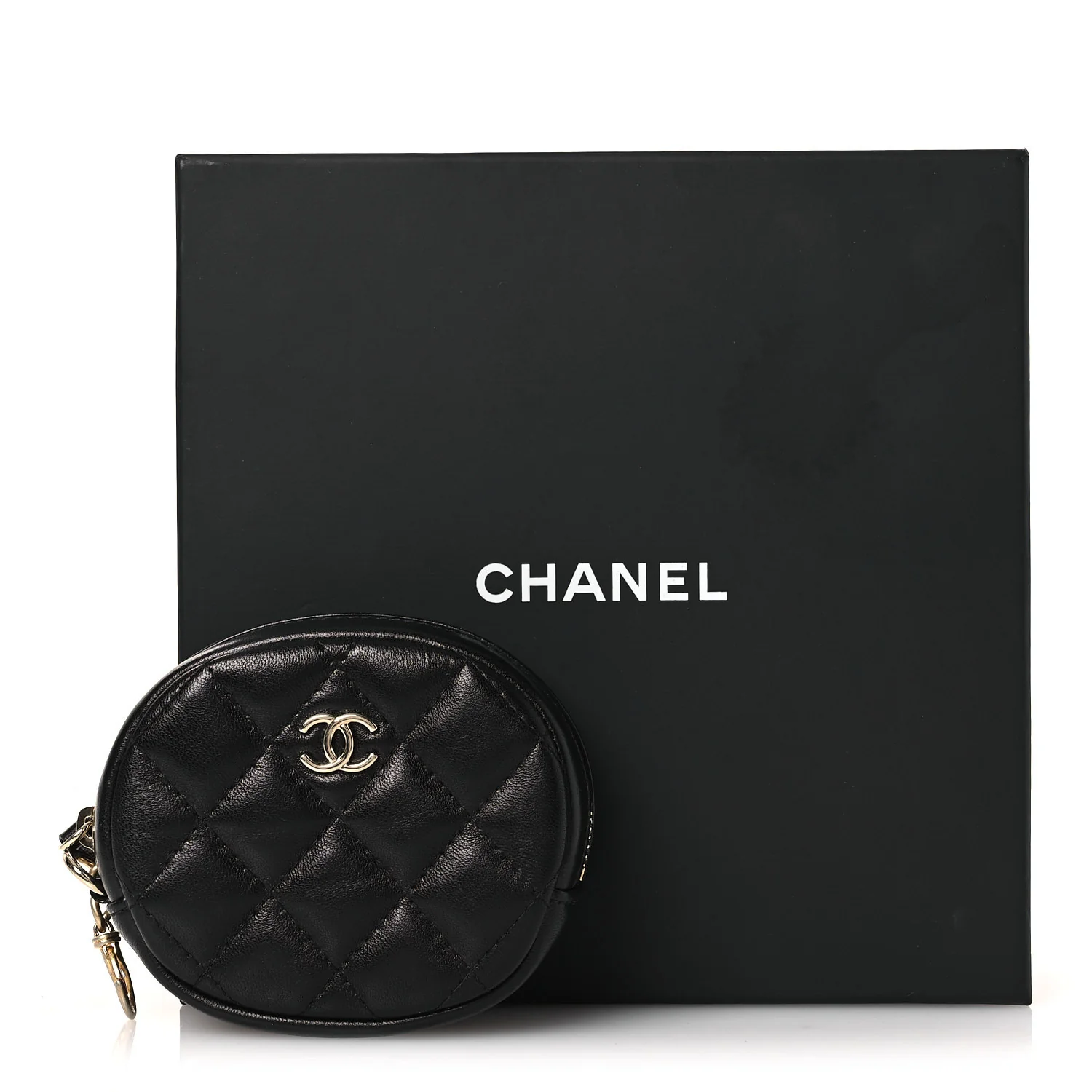 Lambskin Quilted Zip Around Classic Coin Purse Black - Image 7