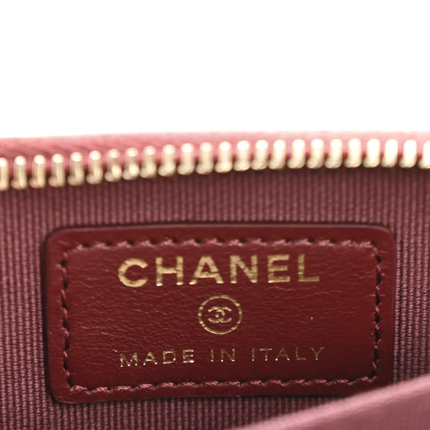 Lambskin Quilted Zip Around Coin Purse Wallet Burgundy - Image 6