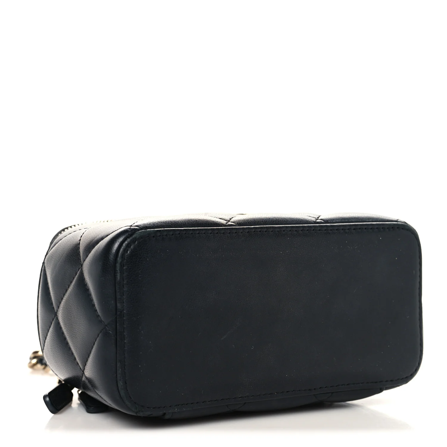 Lambskin Resin Elegant Chain Small Vanity Case Black - Image 4