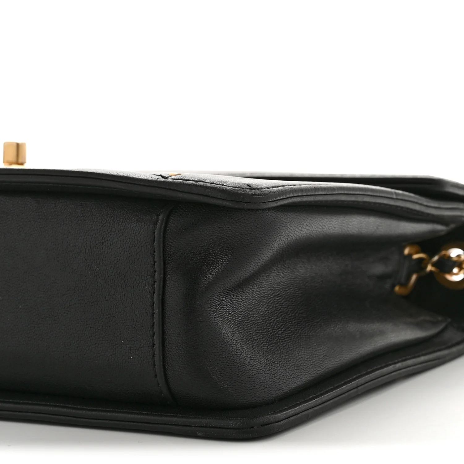 Lambskin Reversed Chevron Quilted Flap Black - Image 11