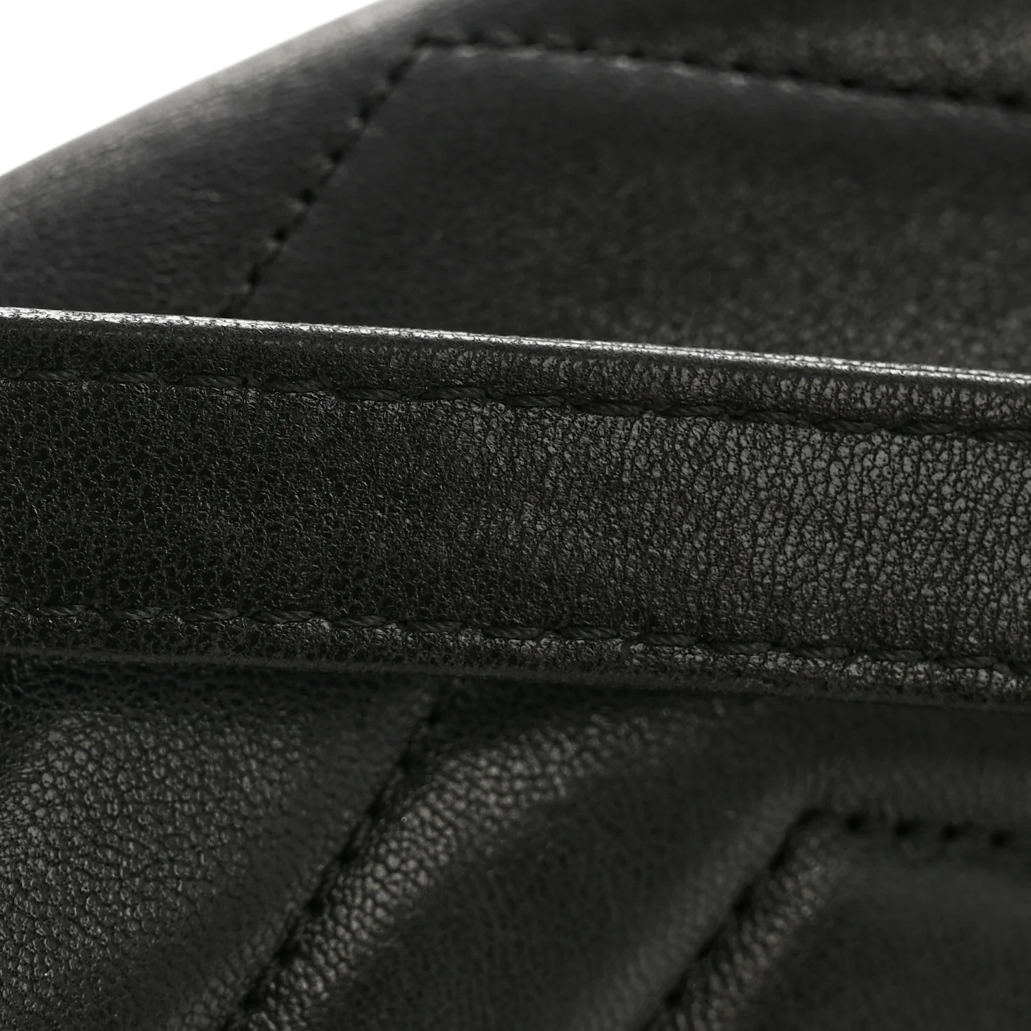 Lambskin Reversed Chevron Quilted Flap Black - Image 14