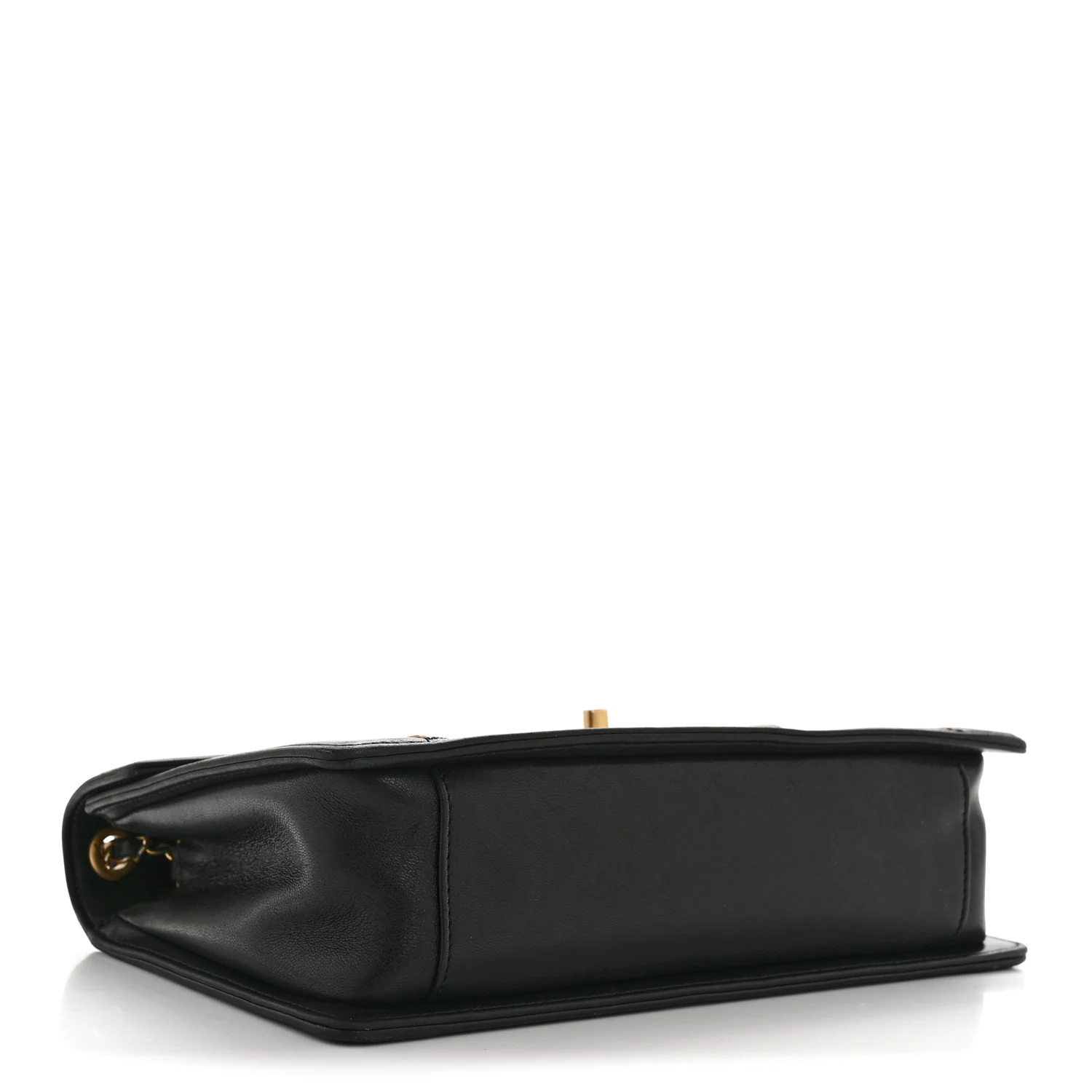 Lambskin Reversed Chevron Quilted Flap Black - Image 5