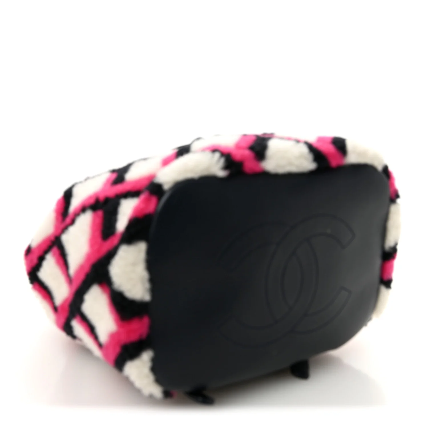 Lambskin Shearling Small Urban Spirit Backpack White Fuchsia Navy - Image 4