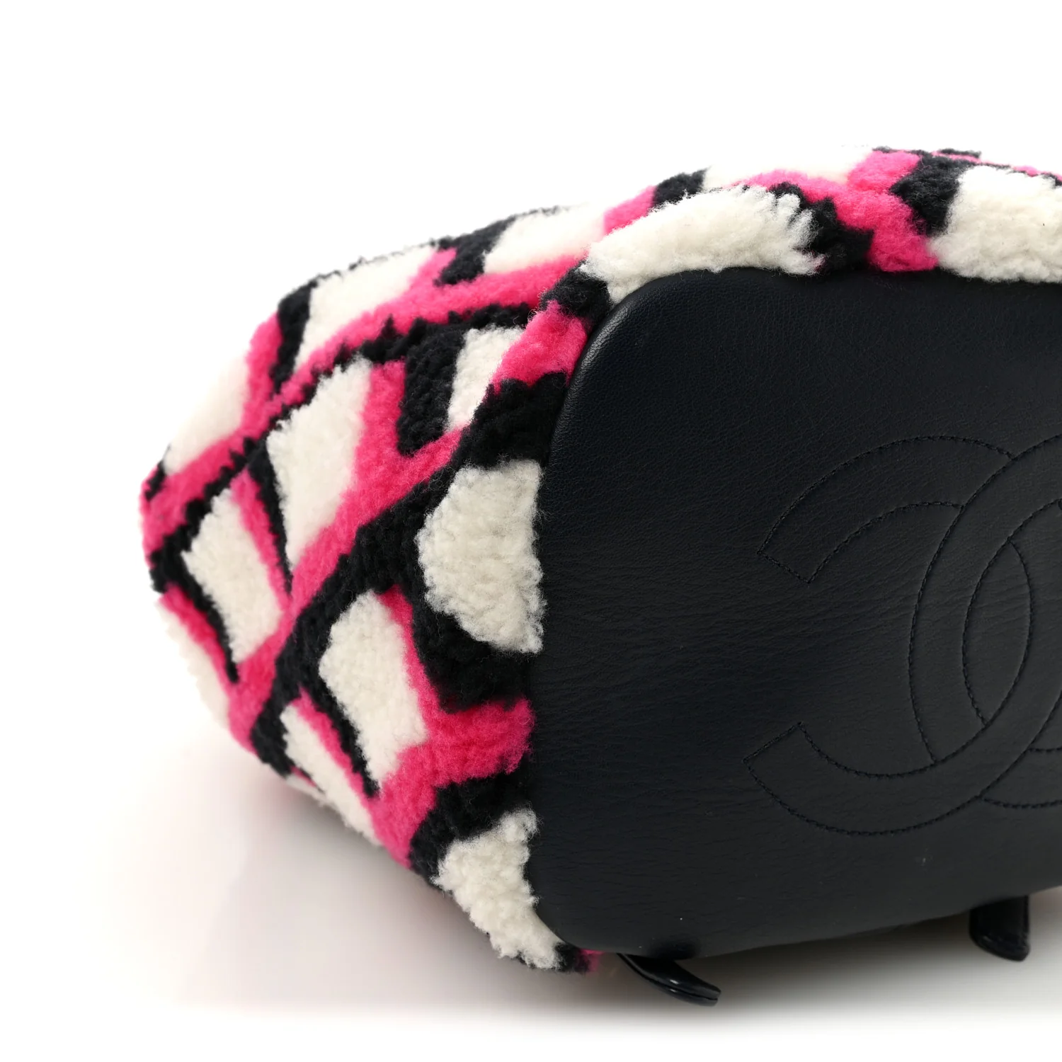 Lambskin Shearling Small Urban Spirit Backpack White Fuchsia Navy - Image 9