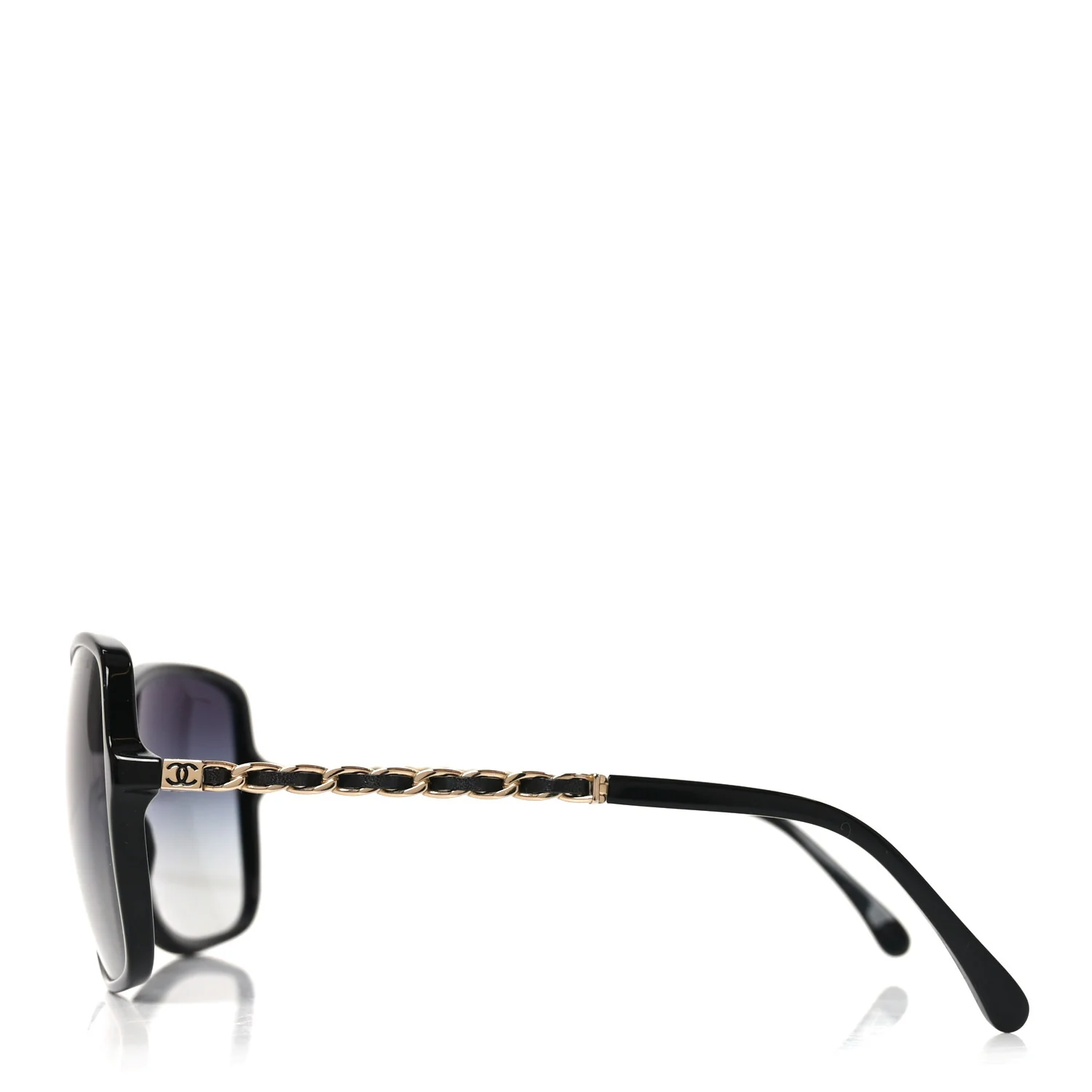 Lambskin Square Chain Sunglasses 5210-Q Black - Image 3