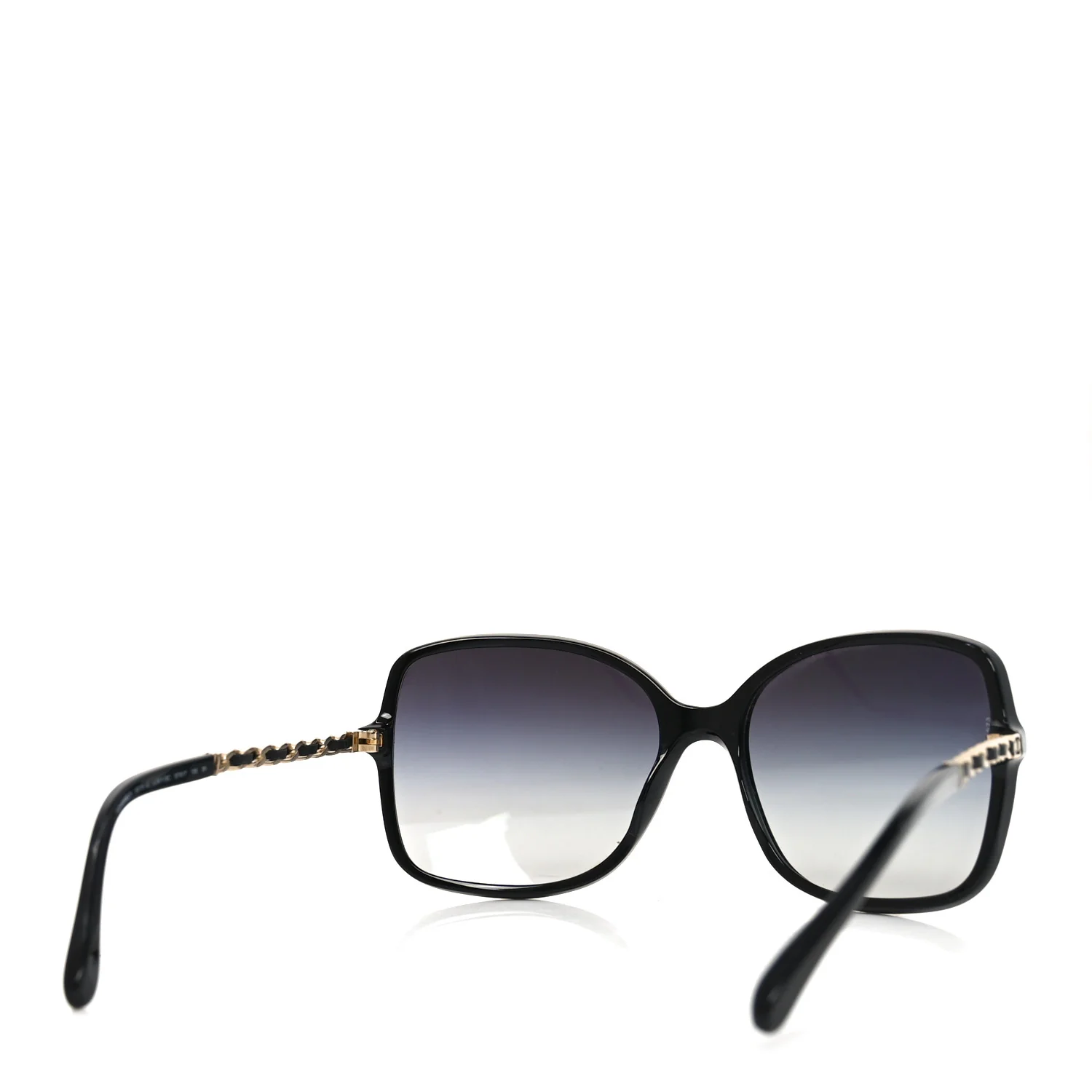 Lambskin Square Chain Sunglasses 5210-Q Black - Image 4