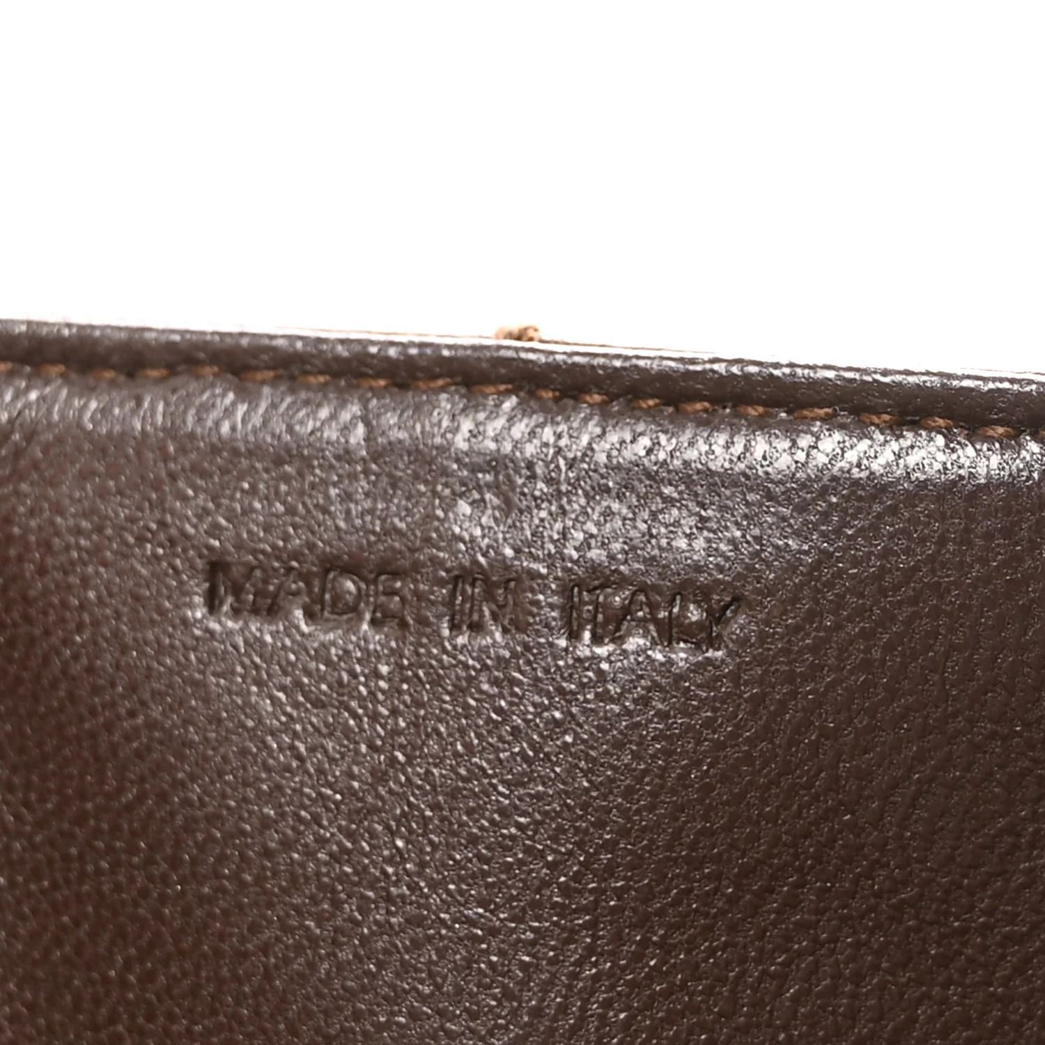 Lambskin Square Double Stitch Flap Dark Brown - Image 6