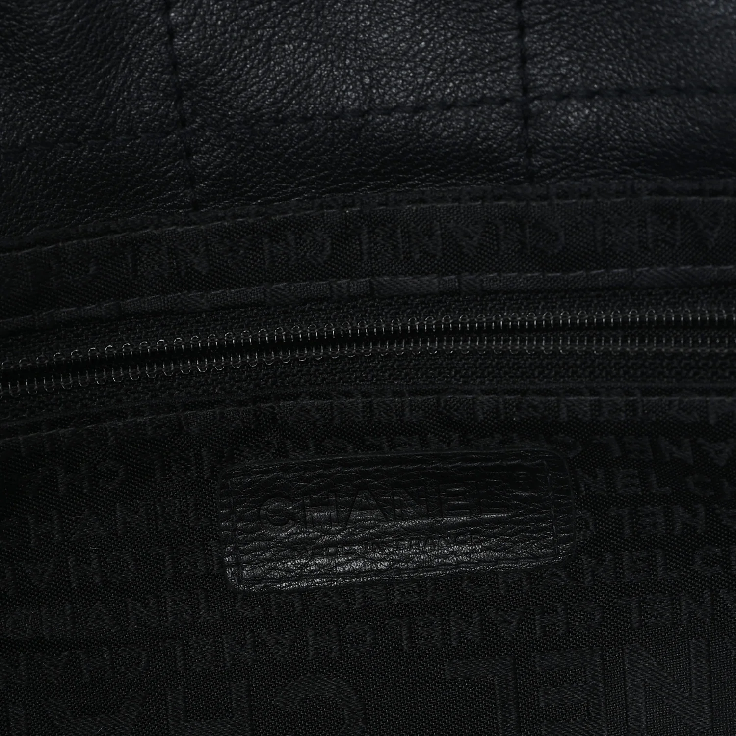 Lambskin Square Stitched Tote Black - Image 6