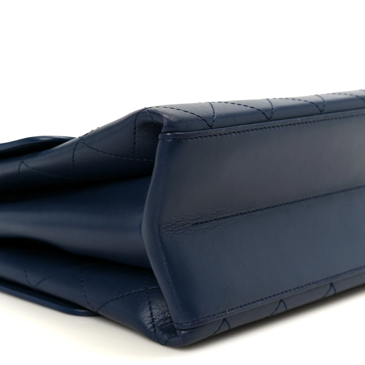 Lambskin Stitched Coco Luxe Medium Flap Blue - Image 11