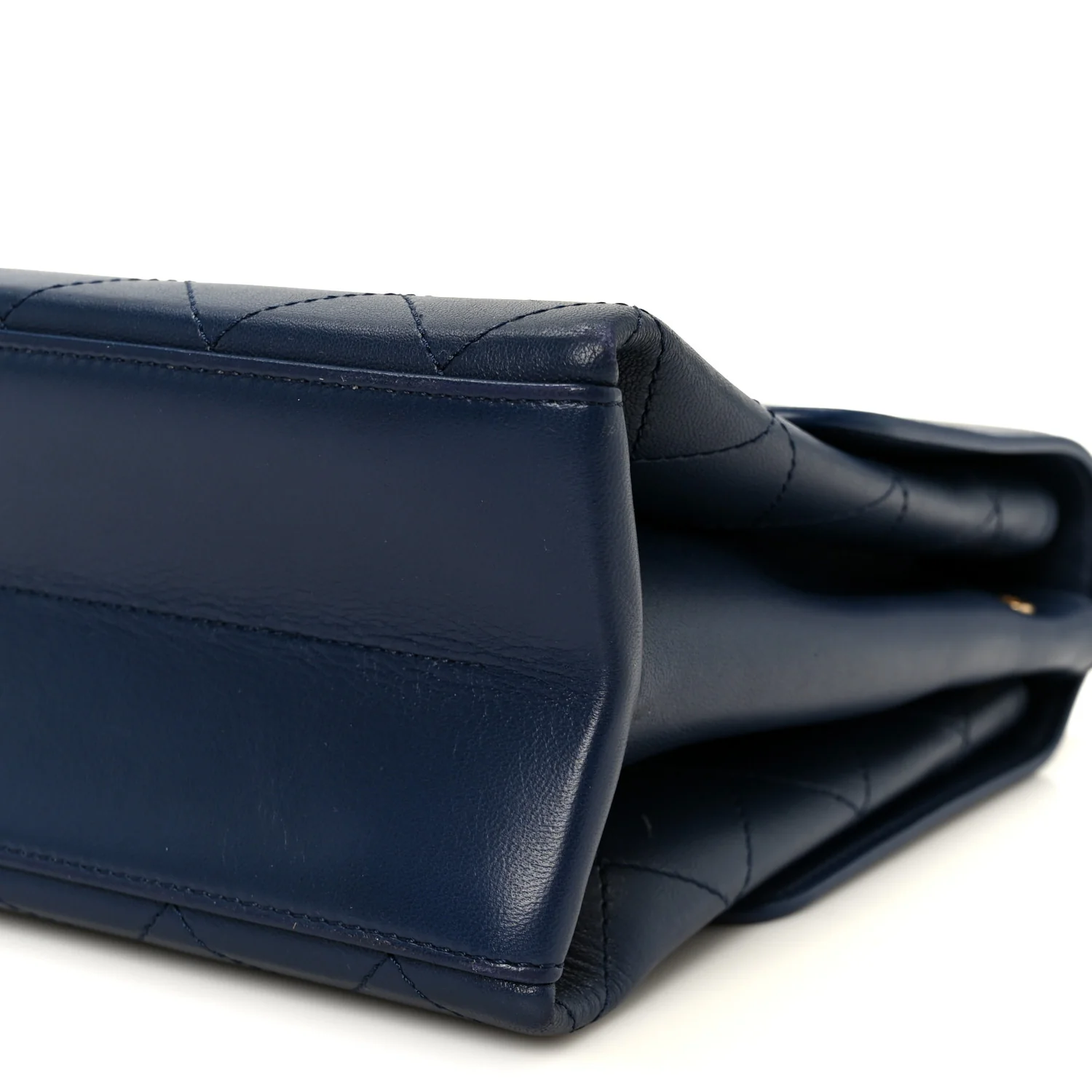Lambskin Stitched Coco Luxe Medium Flap Blue - Image 12