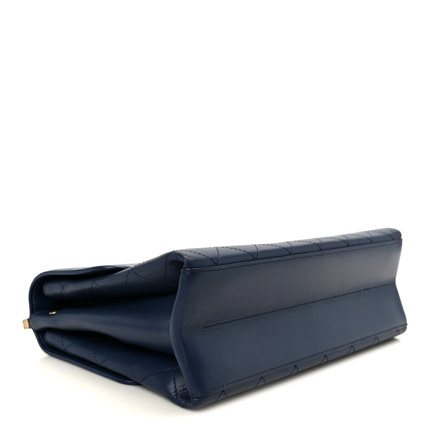 Lambskin Stitched Coco Luxe Medium Flap Blue - Image 4