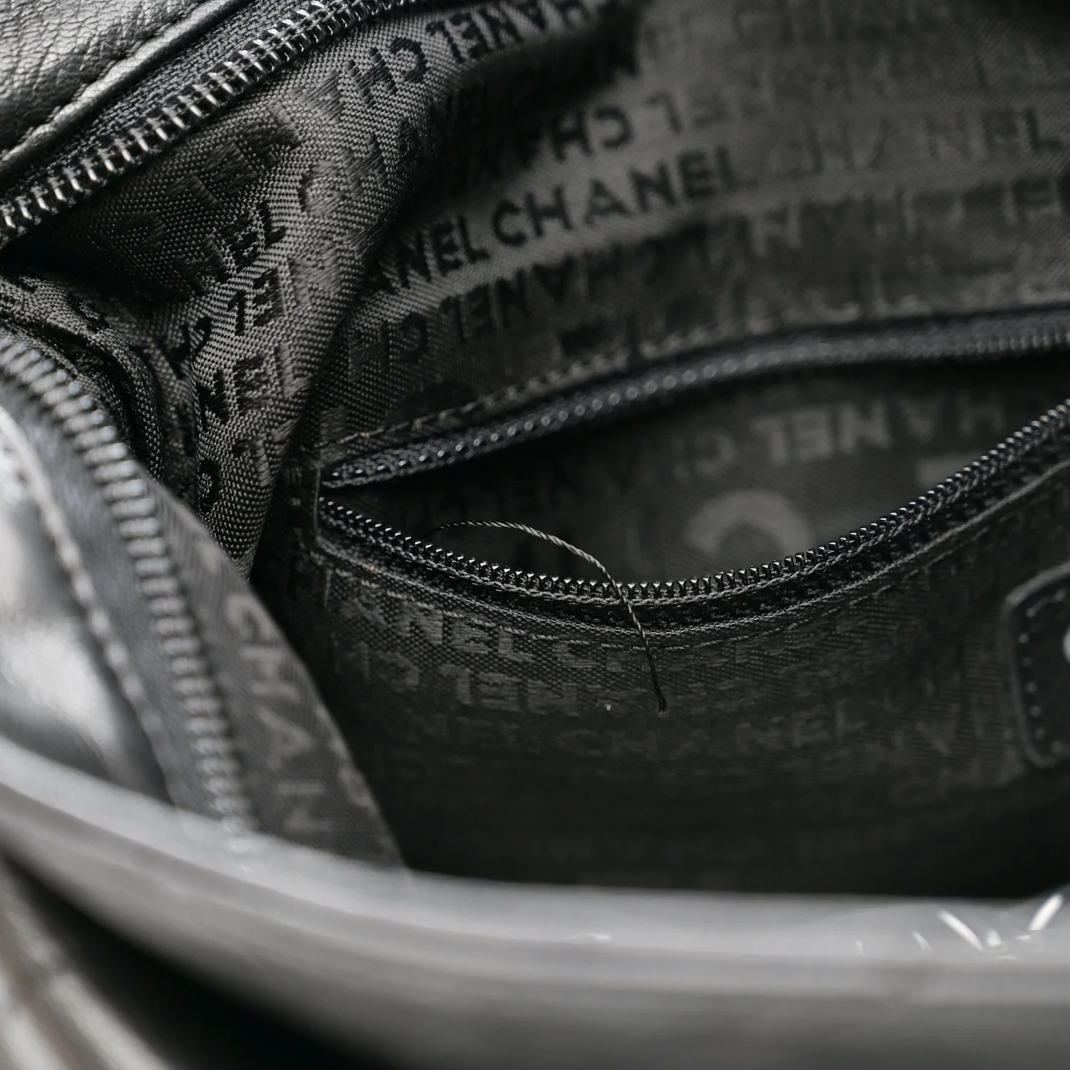 Lambskin Stitched Medium Ultimate Soft Tote Black - Image 10