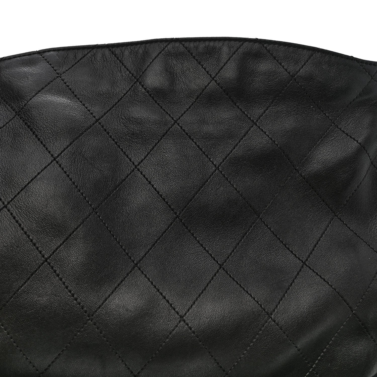 Lambskin Stitched Medium Ultimate Soft Tote Black - Image 11