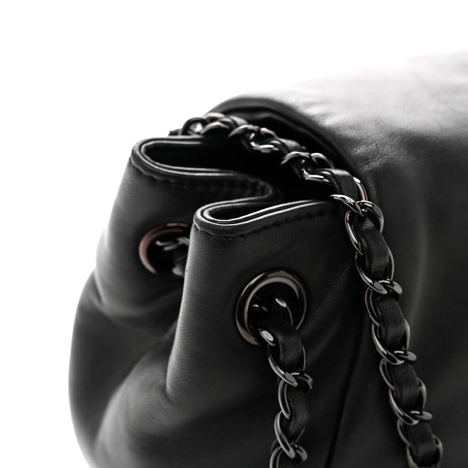 Lambskin Studded Accordion CC Flap Black - Image 13
