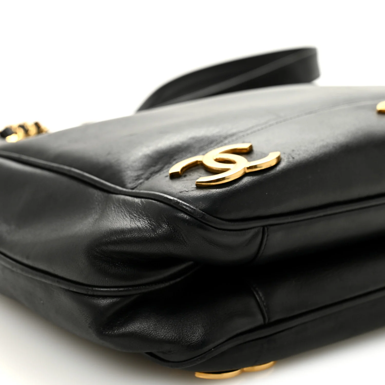 Lambskin Triple CC Shoulder Bag Black - Image 10