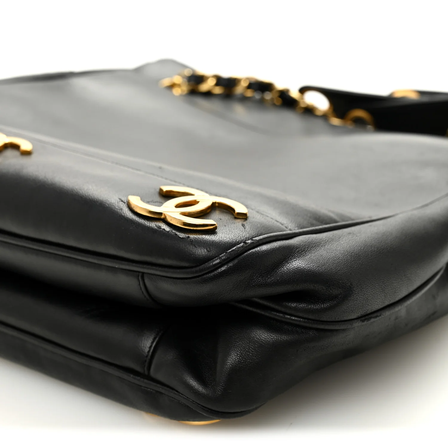 Lambskin Triple CC Shoulder Bag Black - Image 11