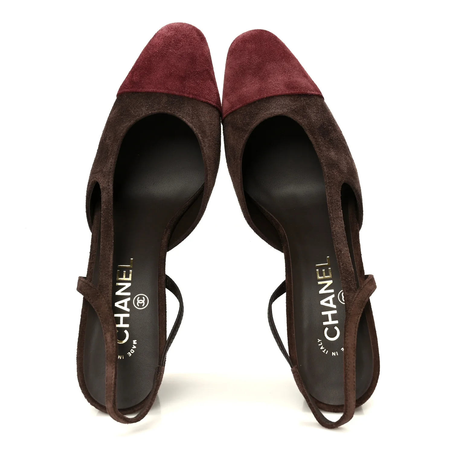 Laminated Crumpled Lambskin Grosgrain Cap Toe CC Ballerina Flats 39 Light Gold Black - Image 2