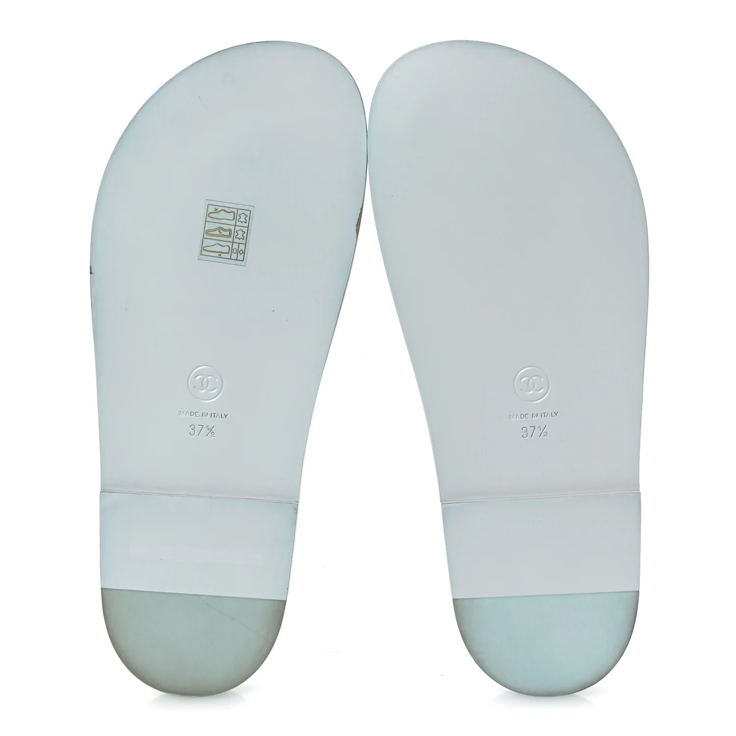 Laminated Lambskin Quilted Velcro Dad Chain CC Slide Sandals 37.5 Light Blue - Image 7