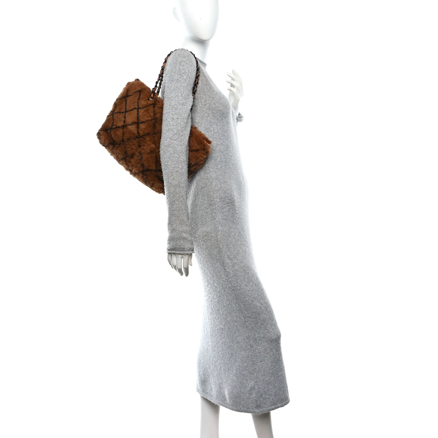Lapin Fur Quilt Pattern Tote Brown - Image 2