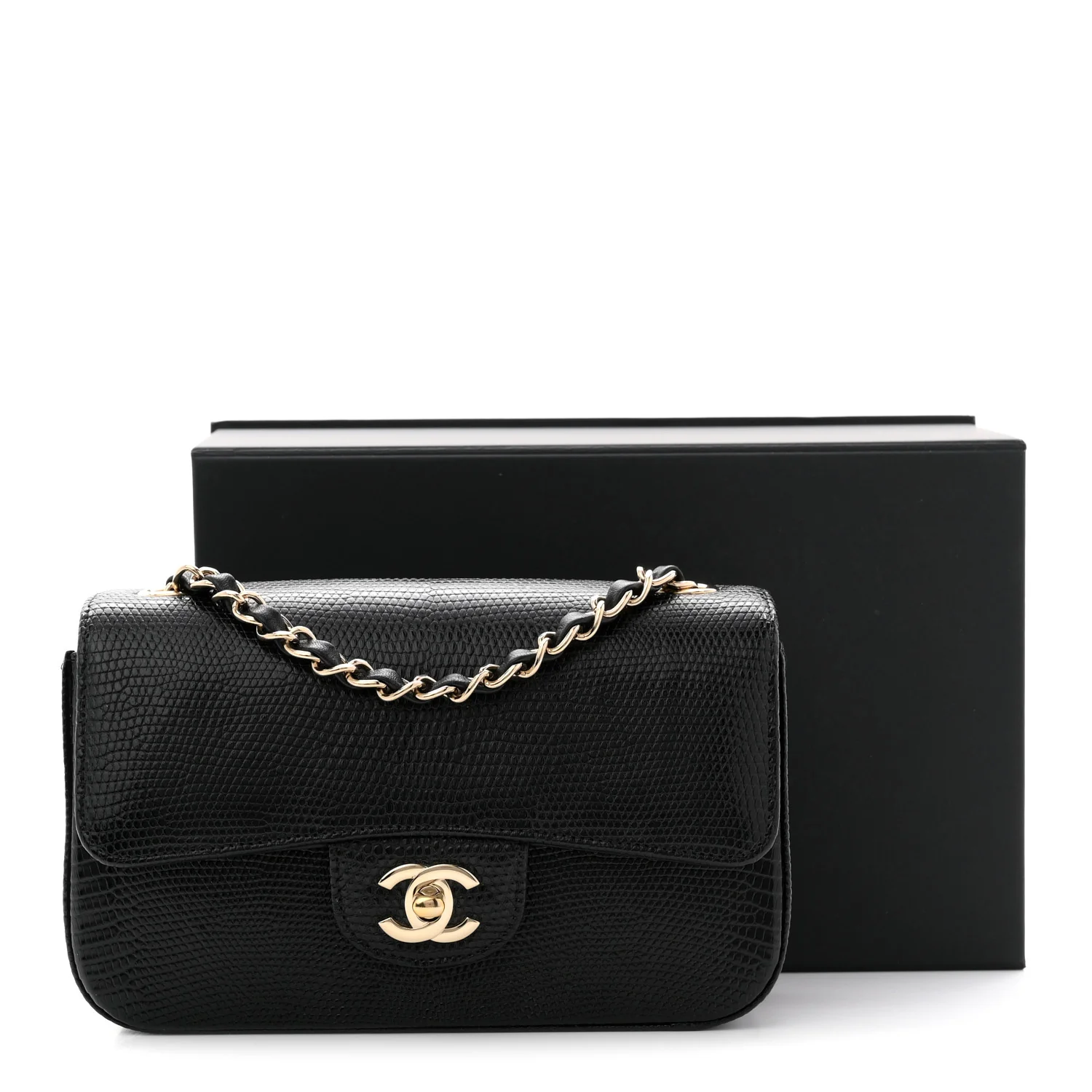 Lizard Mini Rectangular Flap Black - Image 11