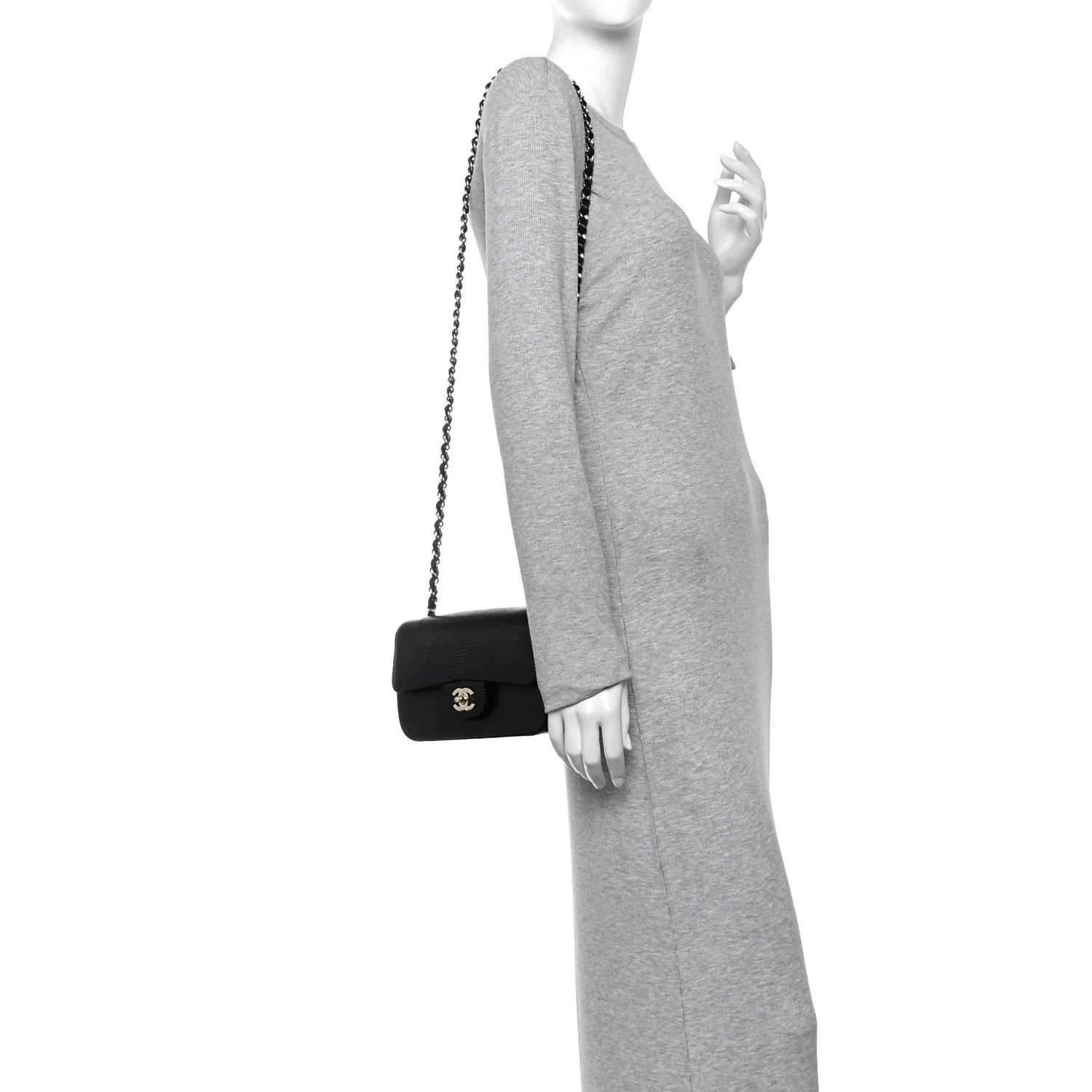 Lizard Mini Rectangular Flap Black - Image 2