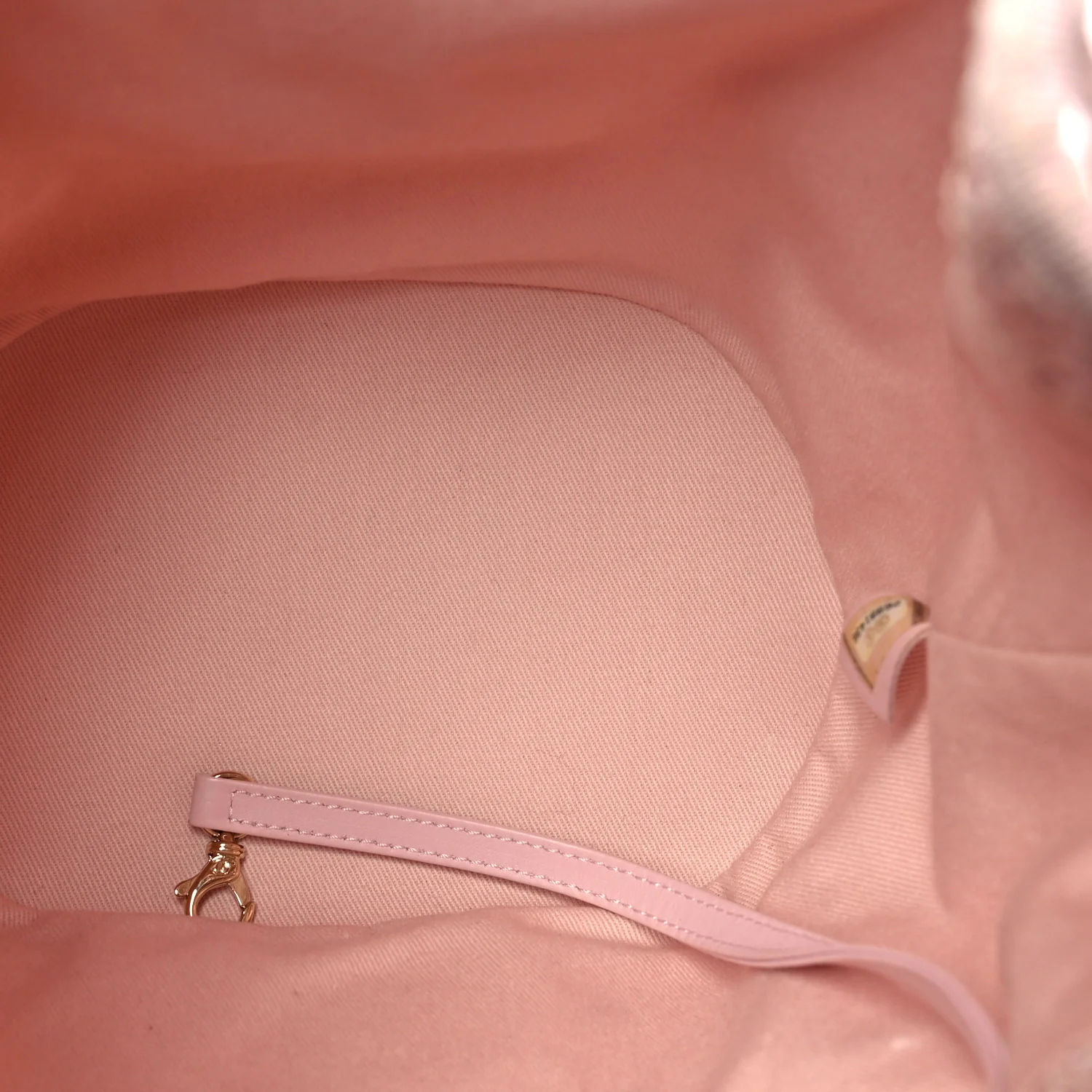 Lurex Boucle Deauville Drawstring Bag Pink - Image 5