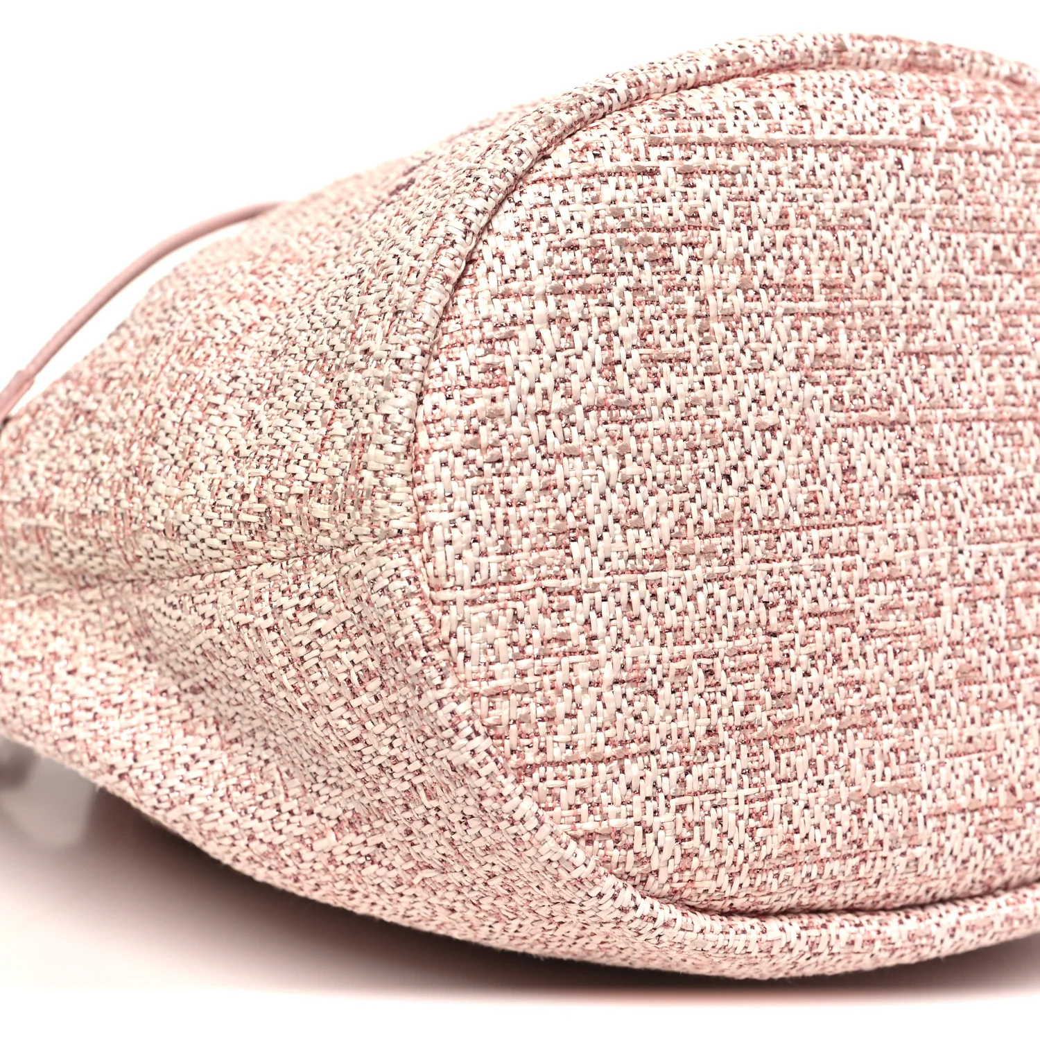 Lurex Boucle Deauville Drawstring Bag Pink - Image 9