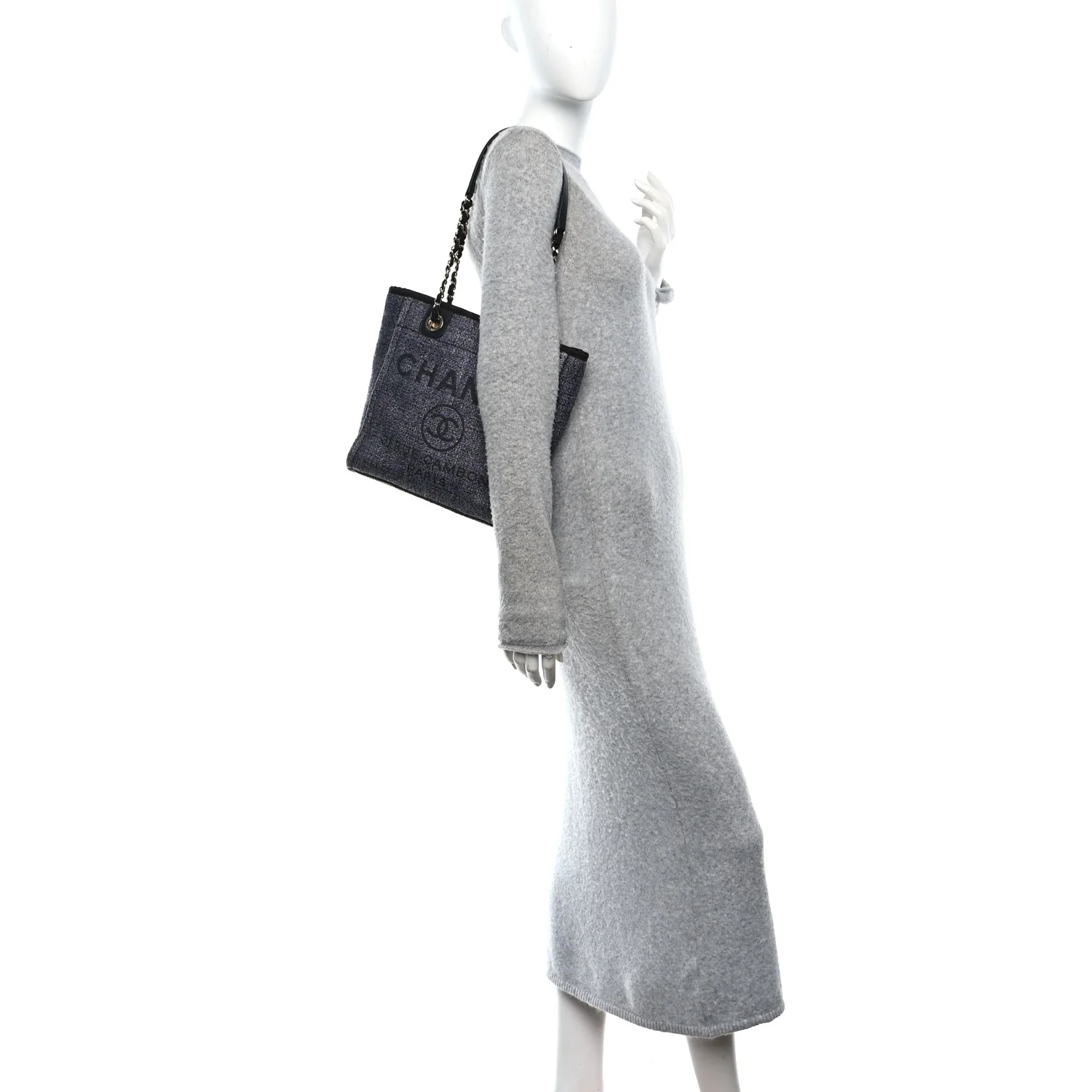 Lurex Boucle Mini Deauville Tote Black - Image 2