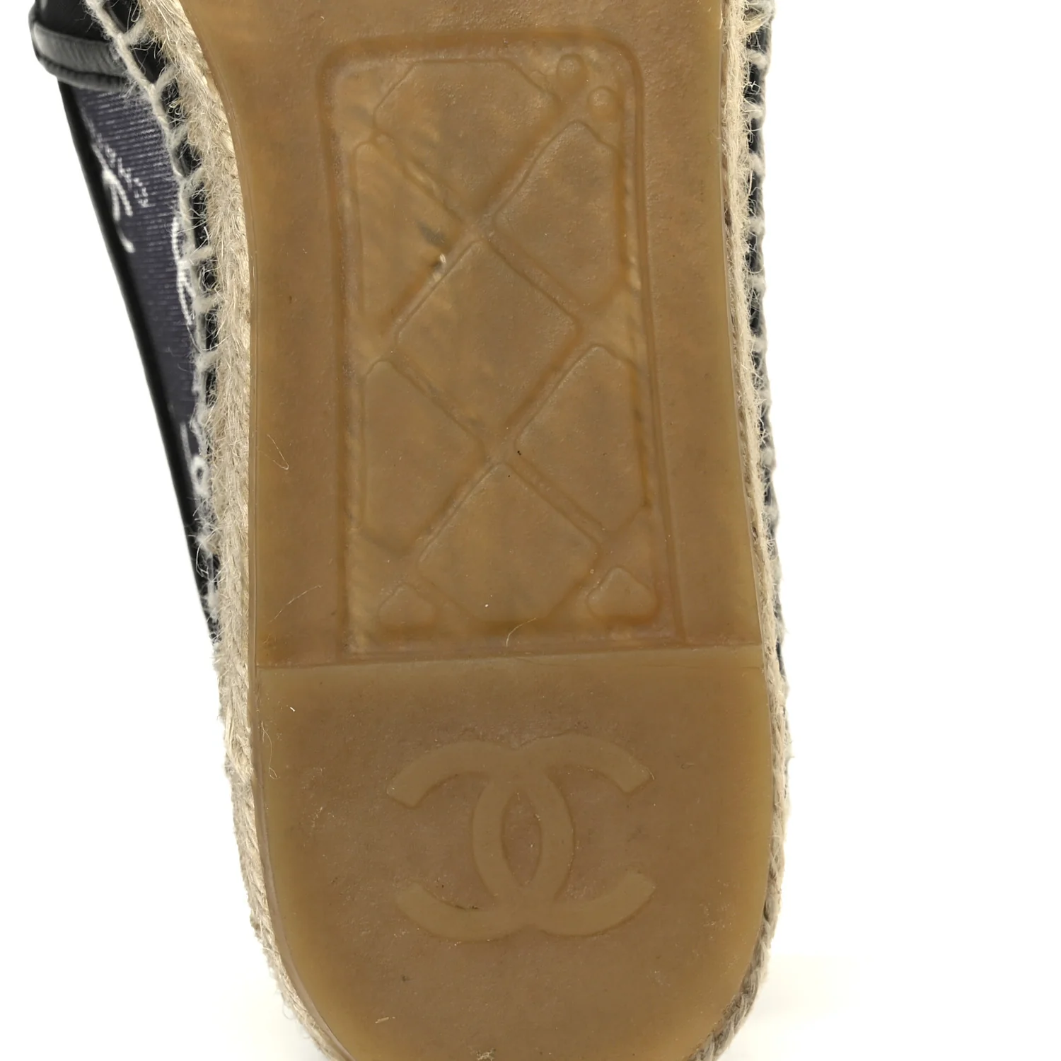 Mesh Grosgrain CC Espadrilles 38 Black White - Image 8