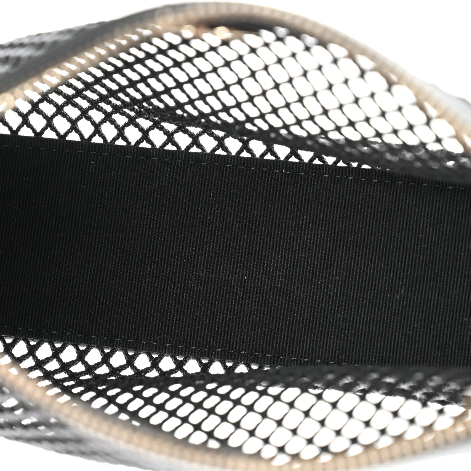 Mesh Shiny Lambskin Clutch With Chain Black - Image 6