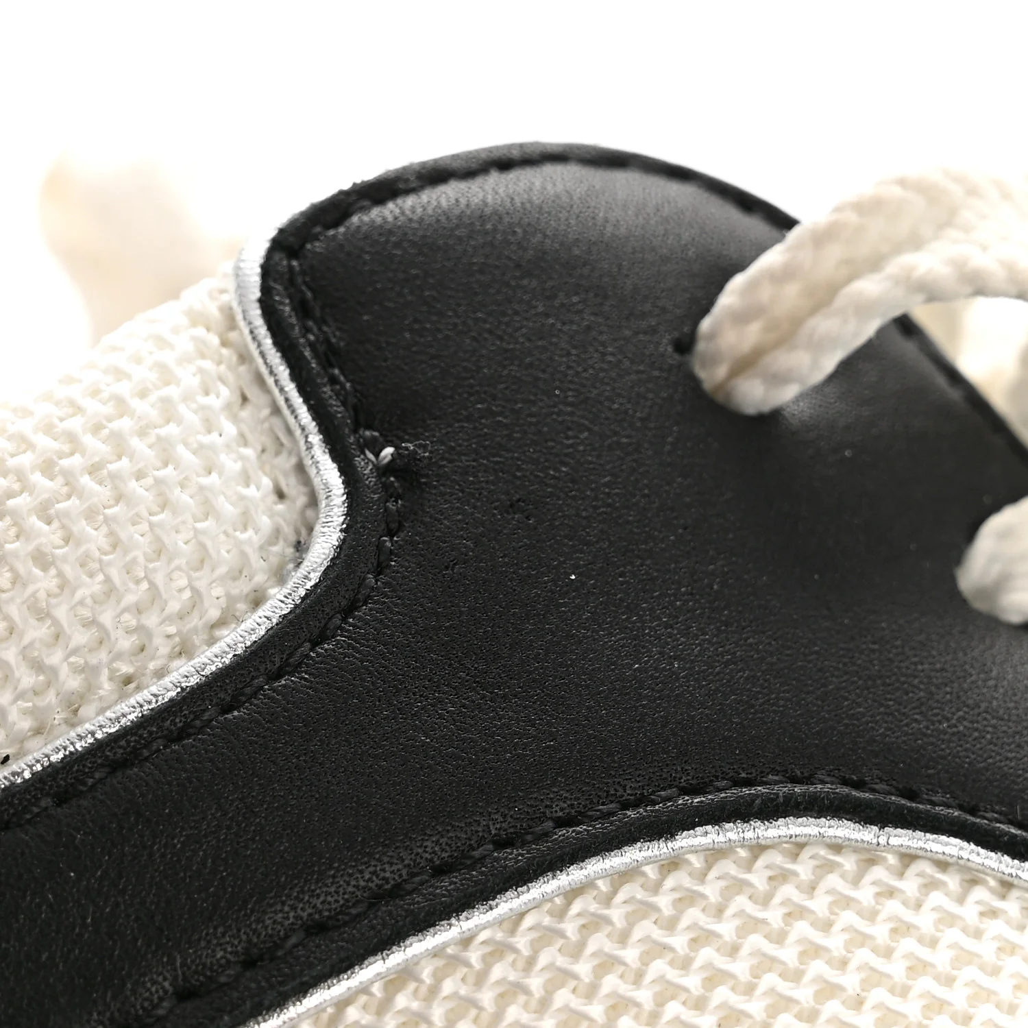 Mesh Suede Calfskin Grained Calfskin Womens CC Sneakers 38 Black White Silver - Image 10