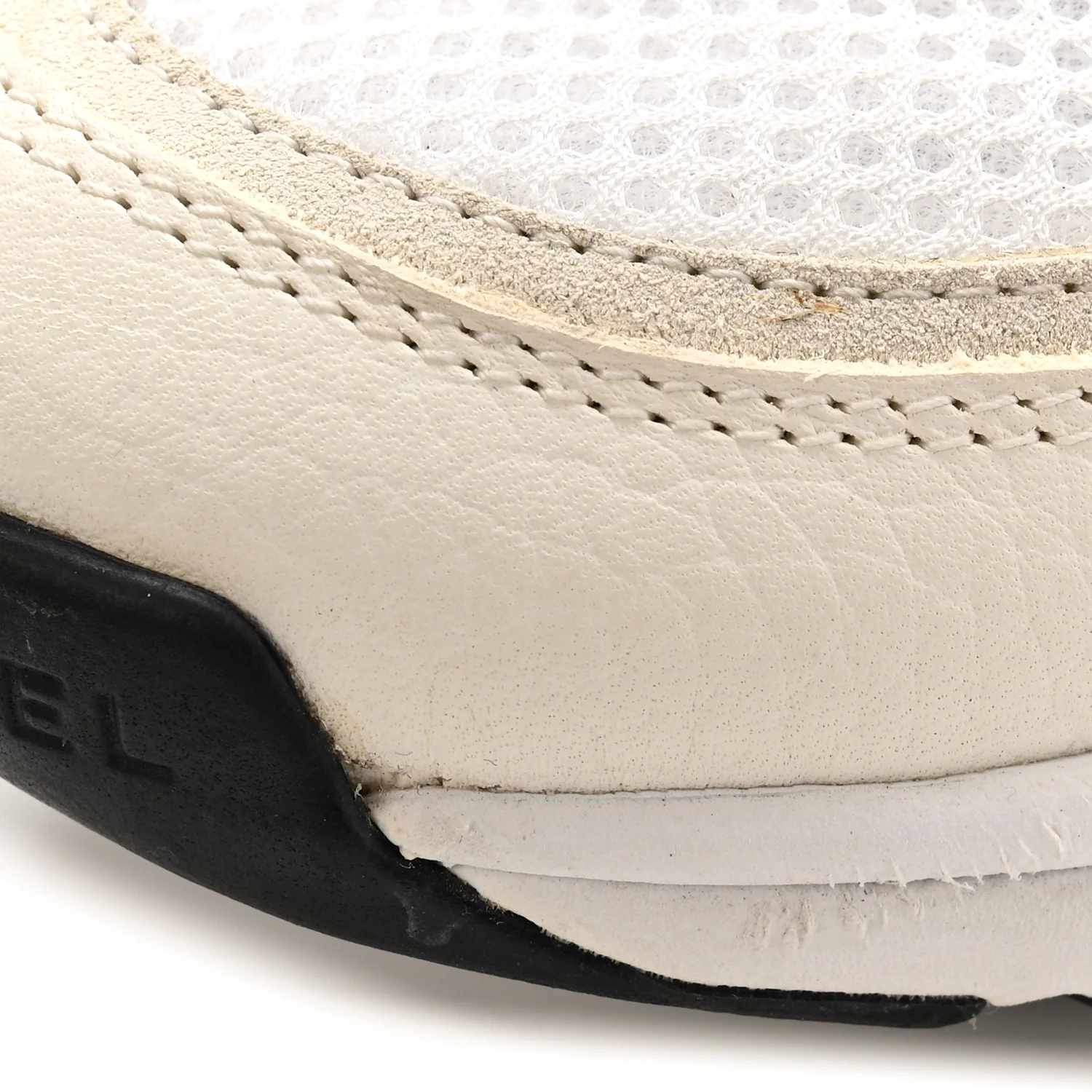 Mesh Suede Calfskin Grained Calfskin Womens CC Sneakers 38 White Black - Image 17