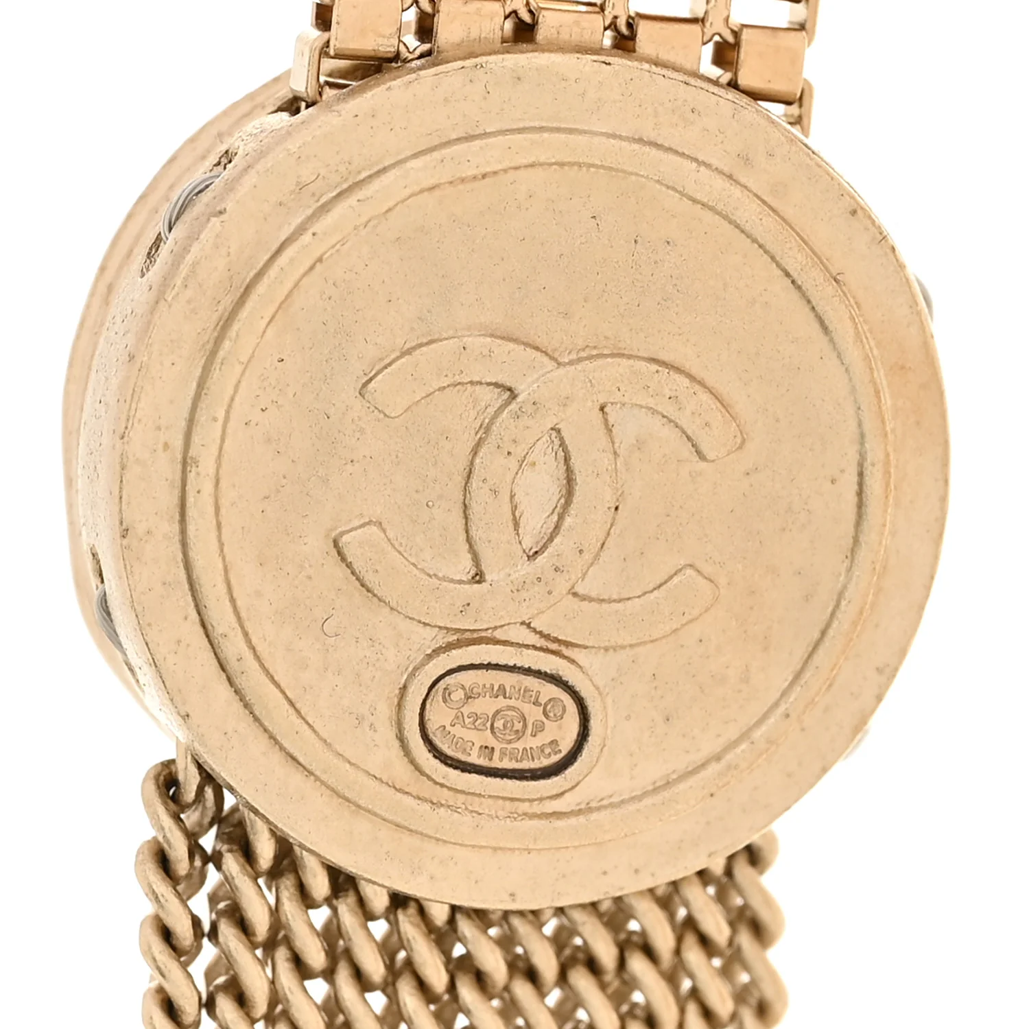 Metal CC Coin Fringe Chain Necklace Belt Gold - Image 5