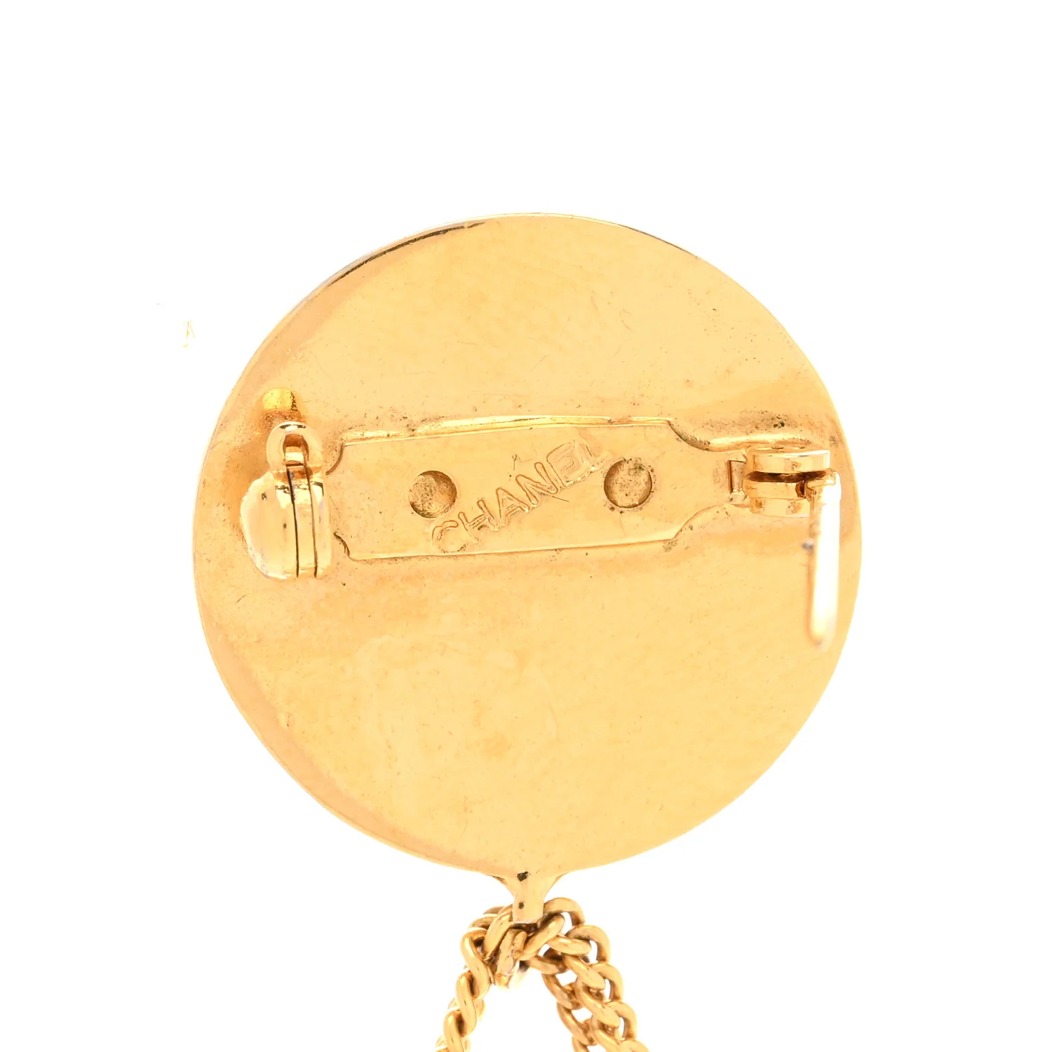 Metal CC Flap Bag Brooch Gold Gold - Image 3