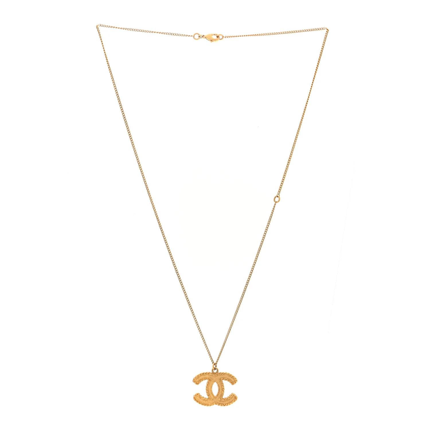 Metal CC Necklace Matte Gold - Image 3