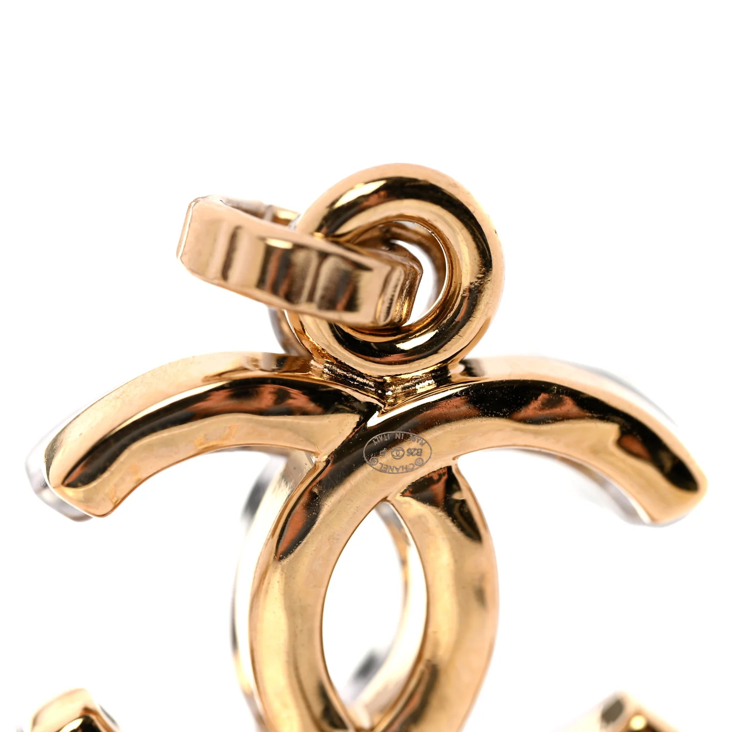 Metal CC Pendant Drop Earrings Gold Silver - Image 4