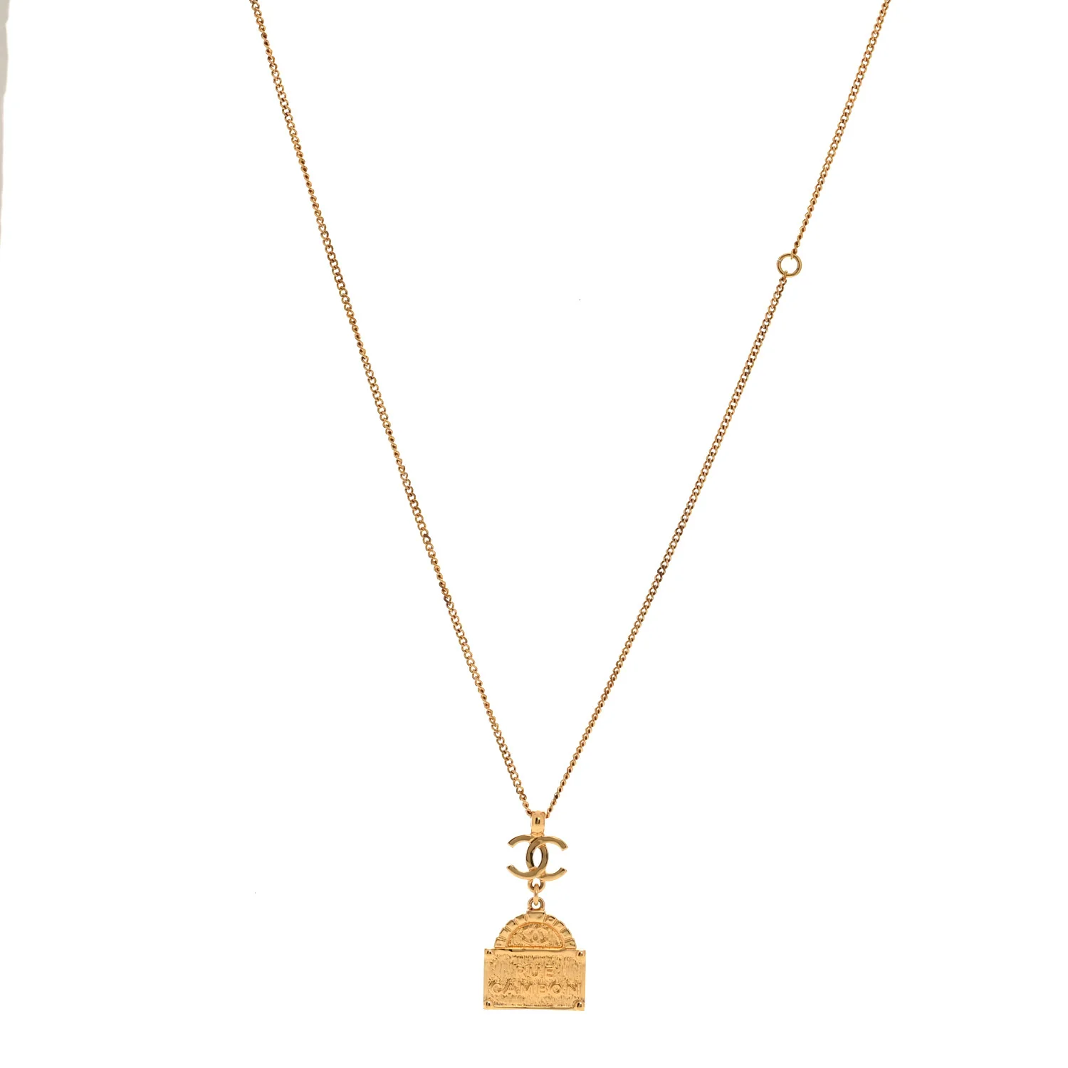 Metal CC Rue Cambon Necklace Gold