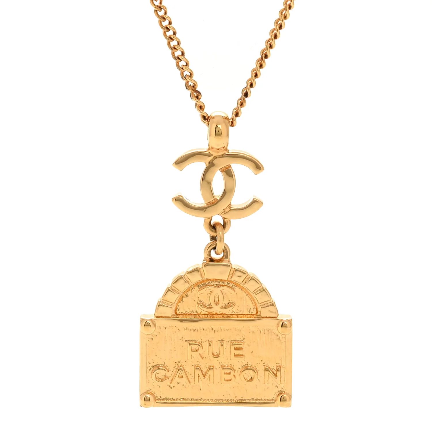 Metal CC Rue Cambon Necklace Gold - Image 4